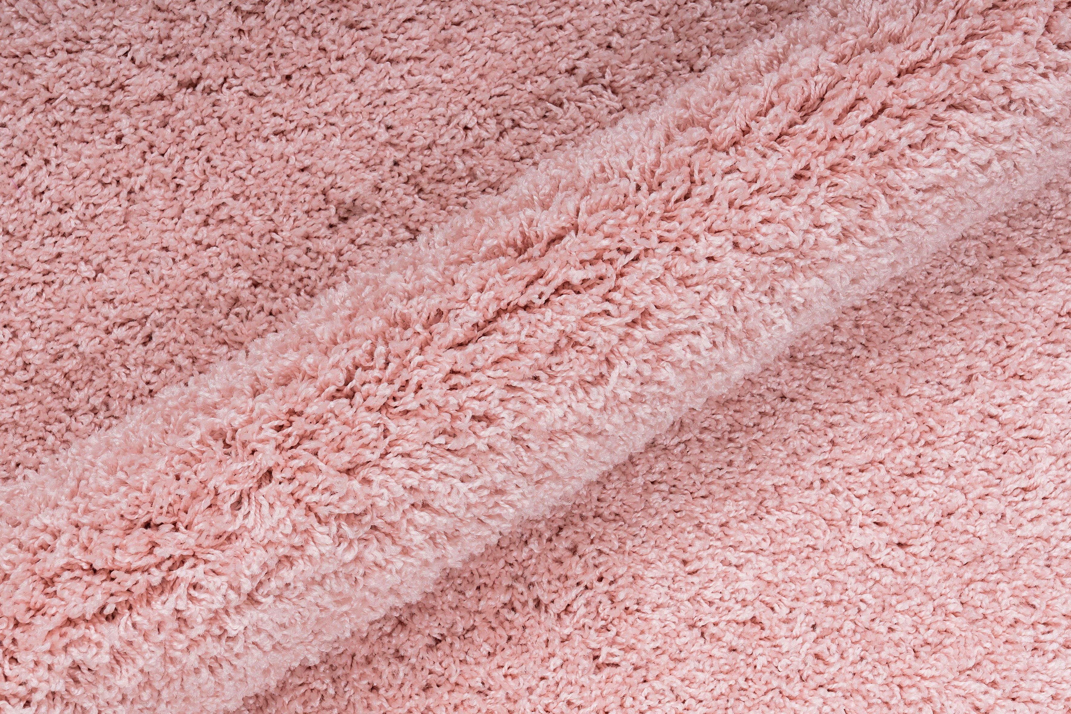 Teppich mm, rosa Teppich 45 weich kuschelig und Höhe: einfarbig, rund, Home affaire, Uni-Farben, rund, besonders Viva