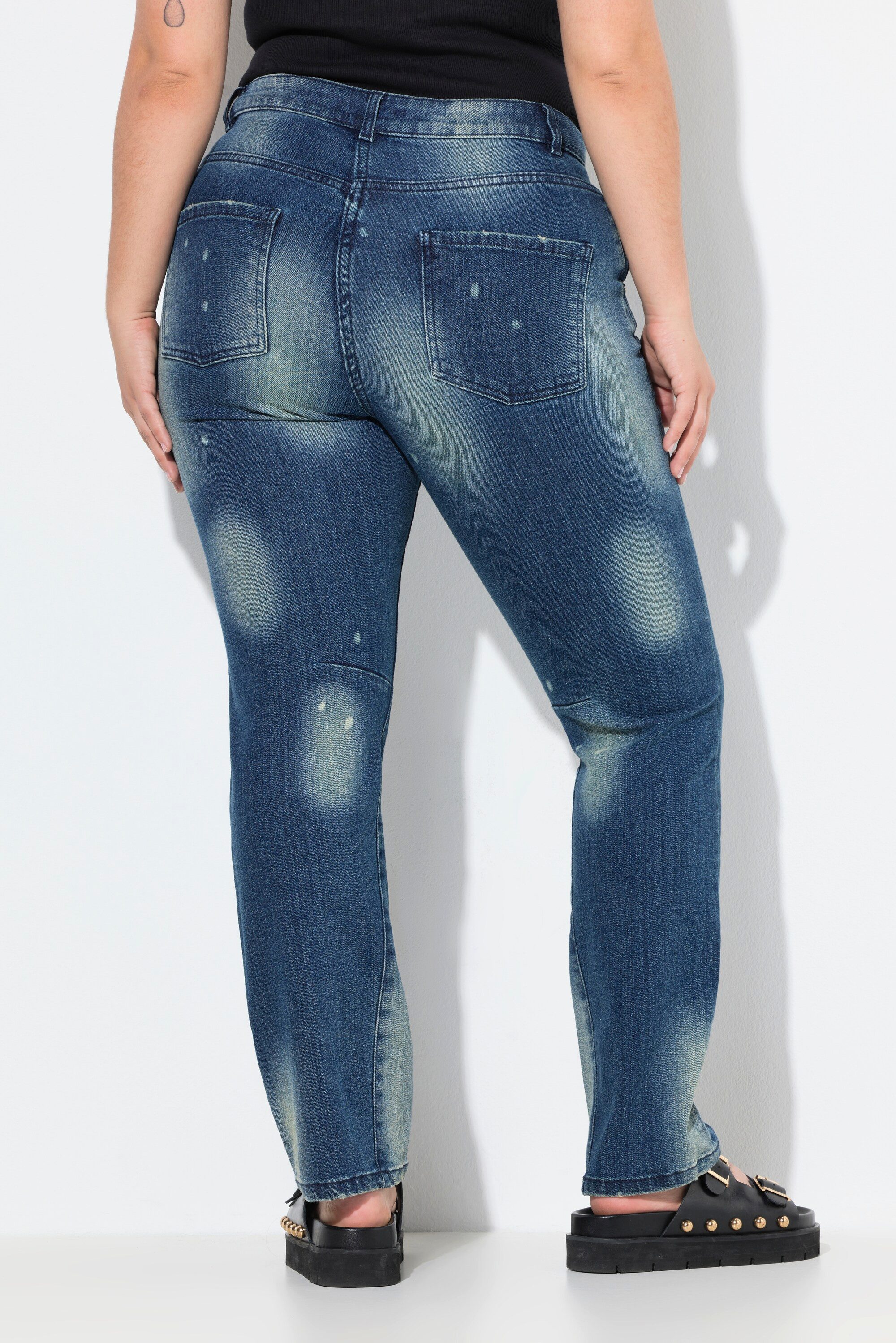Angel of Style Regular-fit-Jeans Jeans Paula Straight Fit Totenkopf Destroys