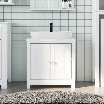 DOTMALL Waschbeckenunterschrank BERG (1-St) Badmöbel, 2 Türen, mit Siphonausschnitt,Massivholz Kiefer