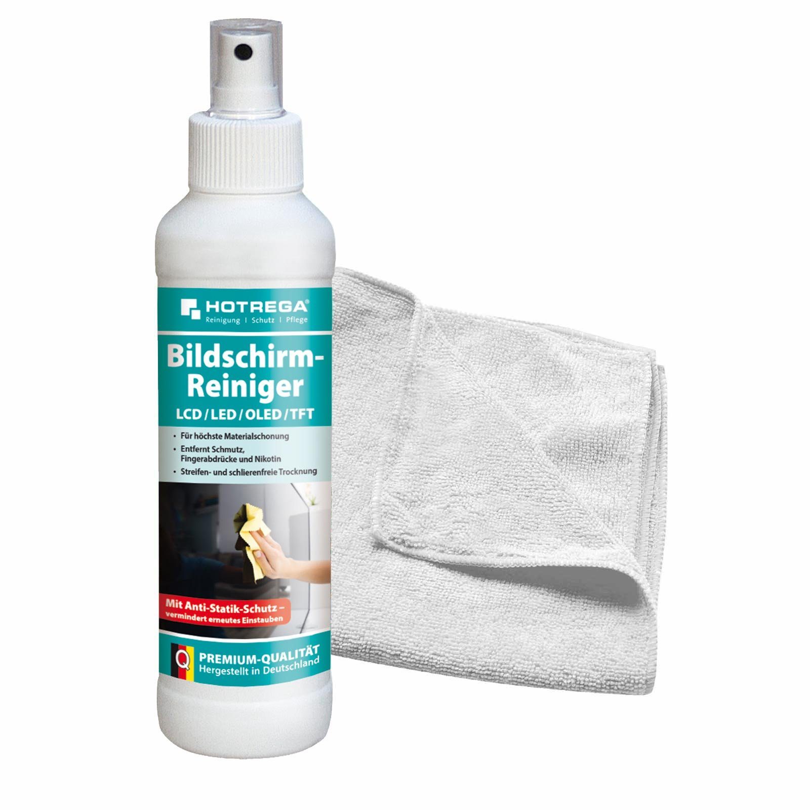 Bildschirmreiniger Displayreiniger LCD Plasma TFT 250ml Microfasertuch Scheibenreiniger