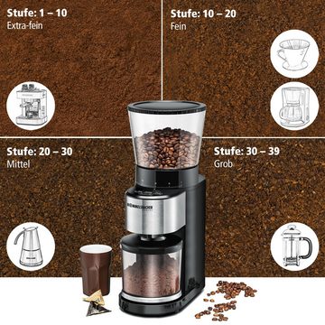 Rommelsbacher Kaffeemühle EKM 500, 160 W, Kegelmahlwerk, 400 g Bohnenbehälter