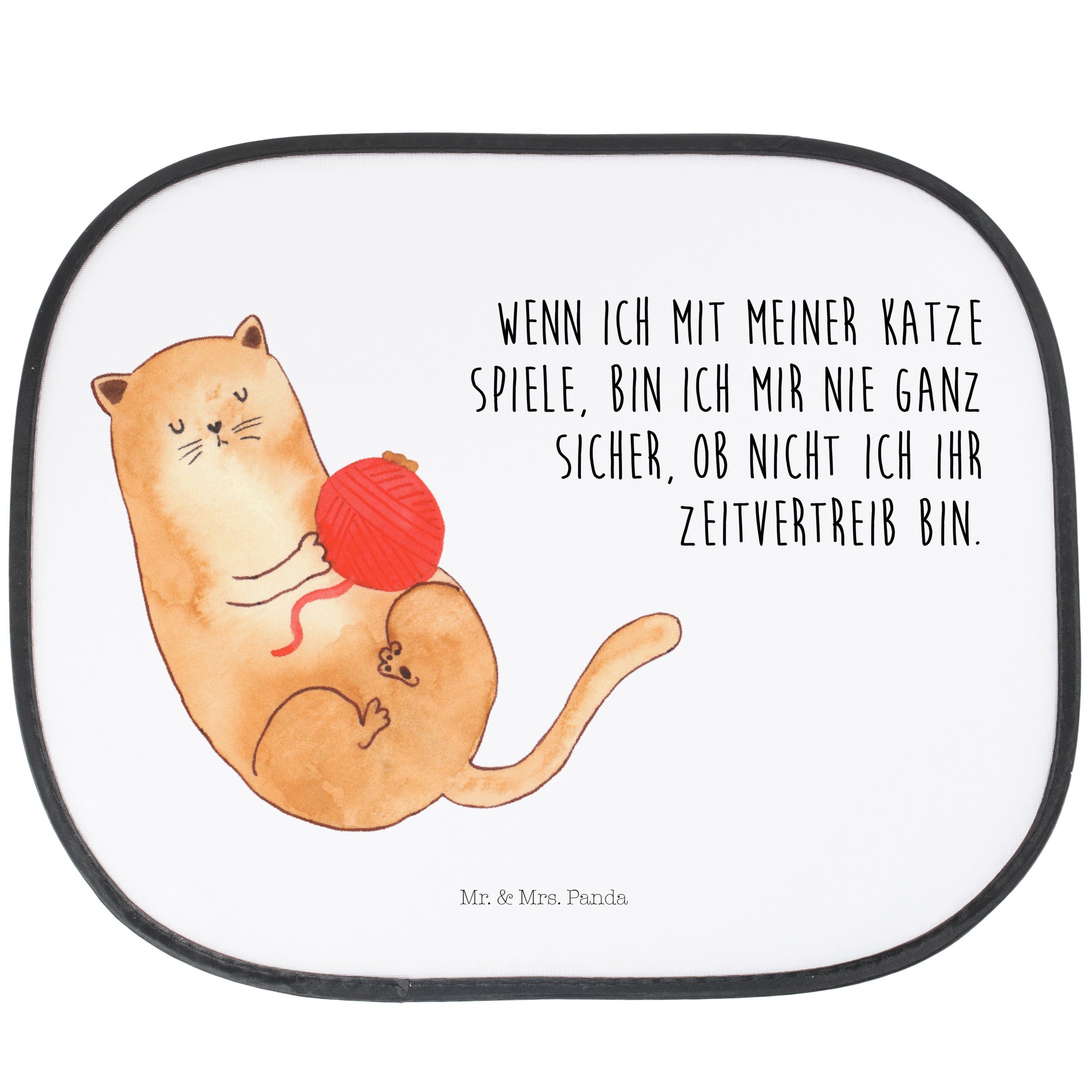 Sonnenschutz Katzen Wollknäul - Weiß - Geschenk, Sonnenschutzfolie, Katzenbesitzer, Mr. & Mrs. Panda, Seidenmatt