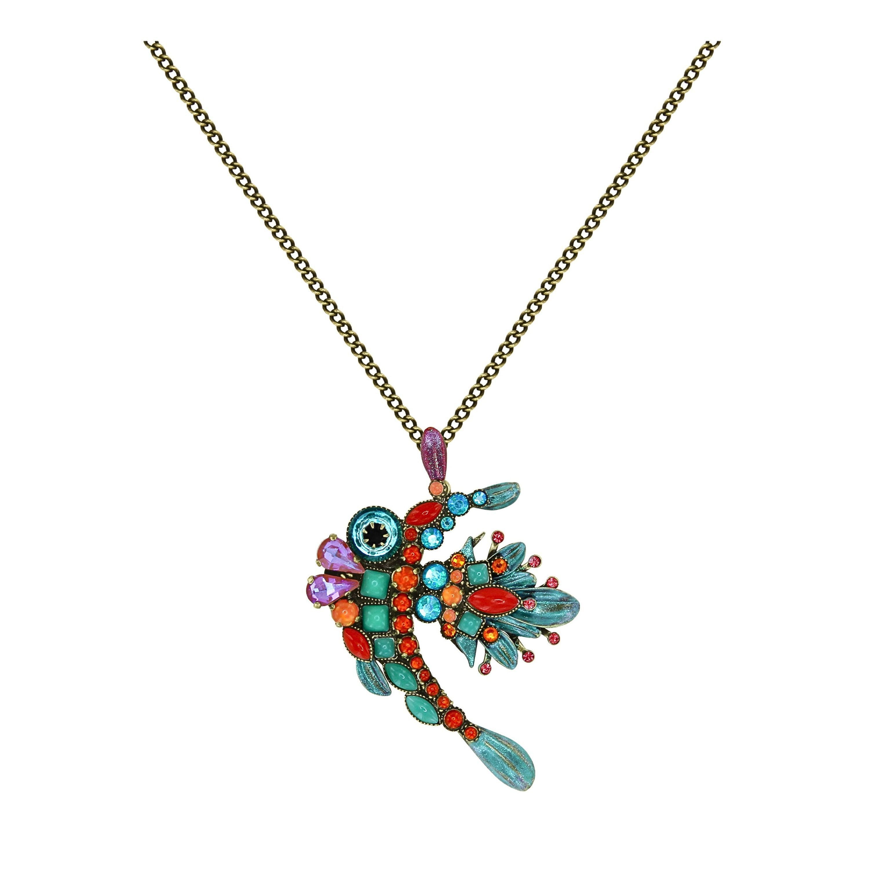 KONPLOTT Kette mit Anhänger KONPLOTT Kette School of Fish multicolor antik Messing