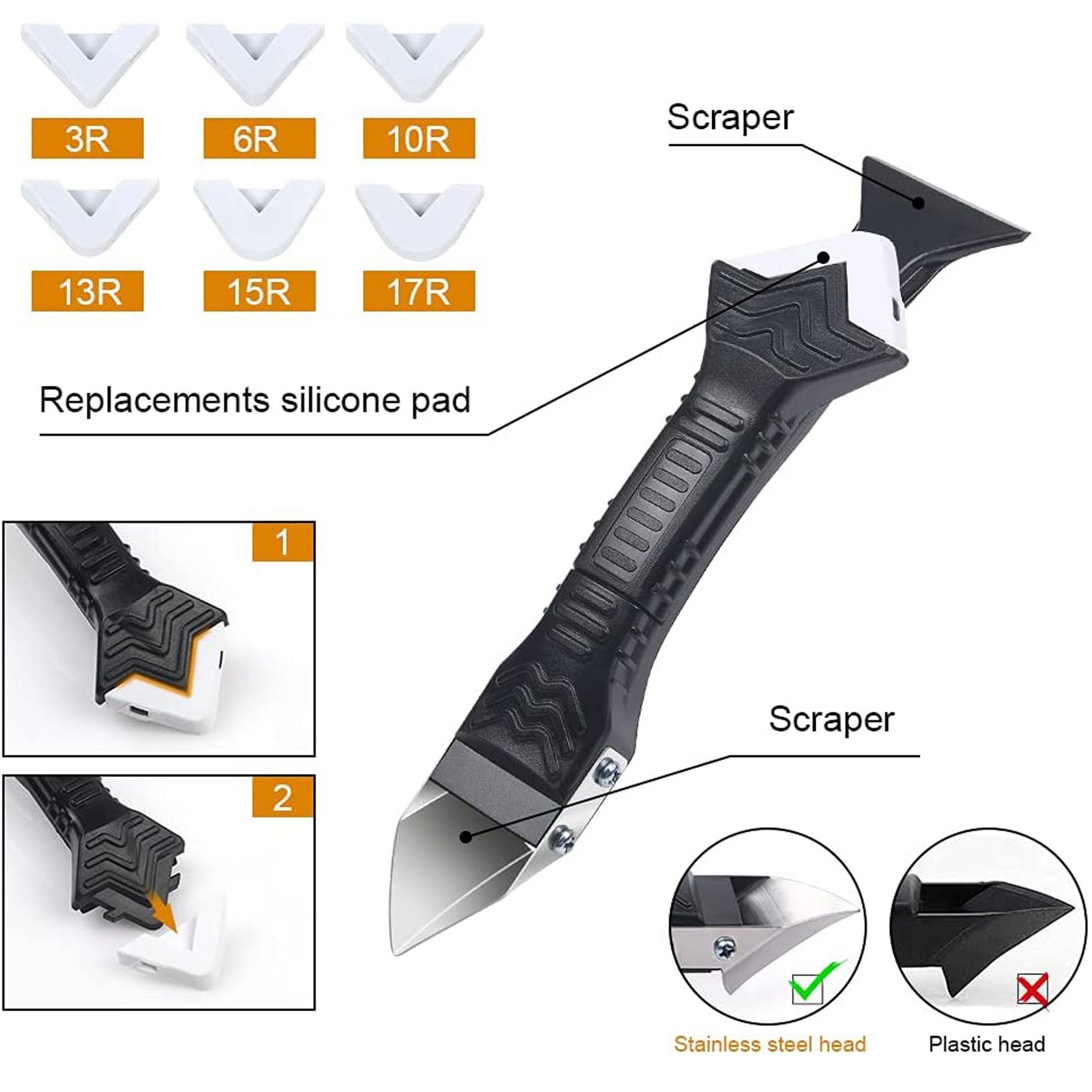GOLDEN Multitool GOLDEN Fugenglätter 3 in 1 Fugenspachtel Werkzeug 9 Teiliges, (11 St)