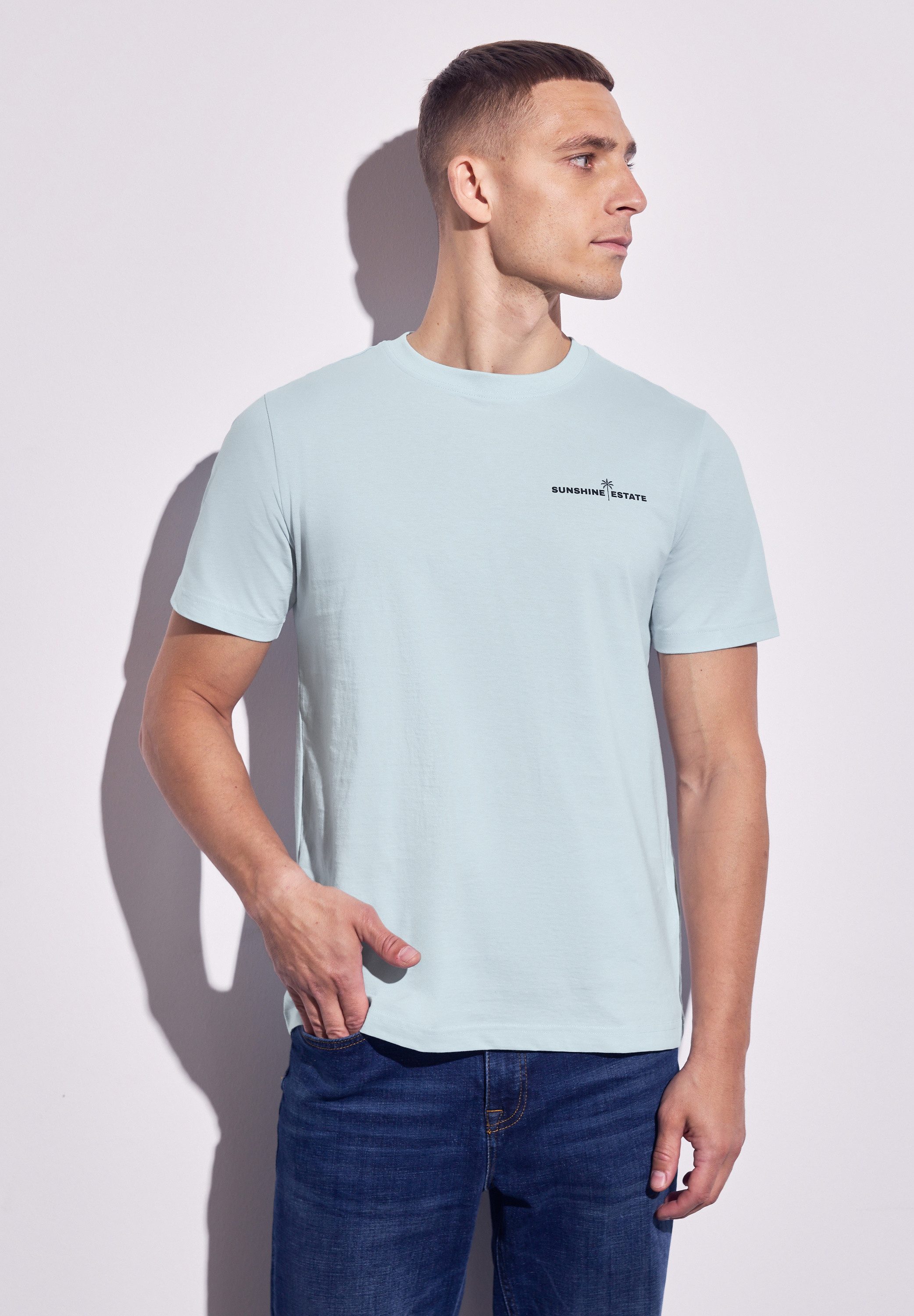 STREET ONE MEN T-Shirt, mit Rundhalsausschnitt günstig online kaufen