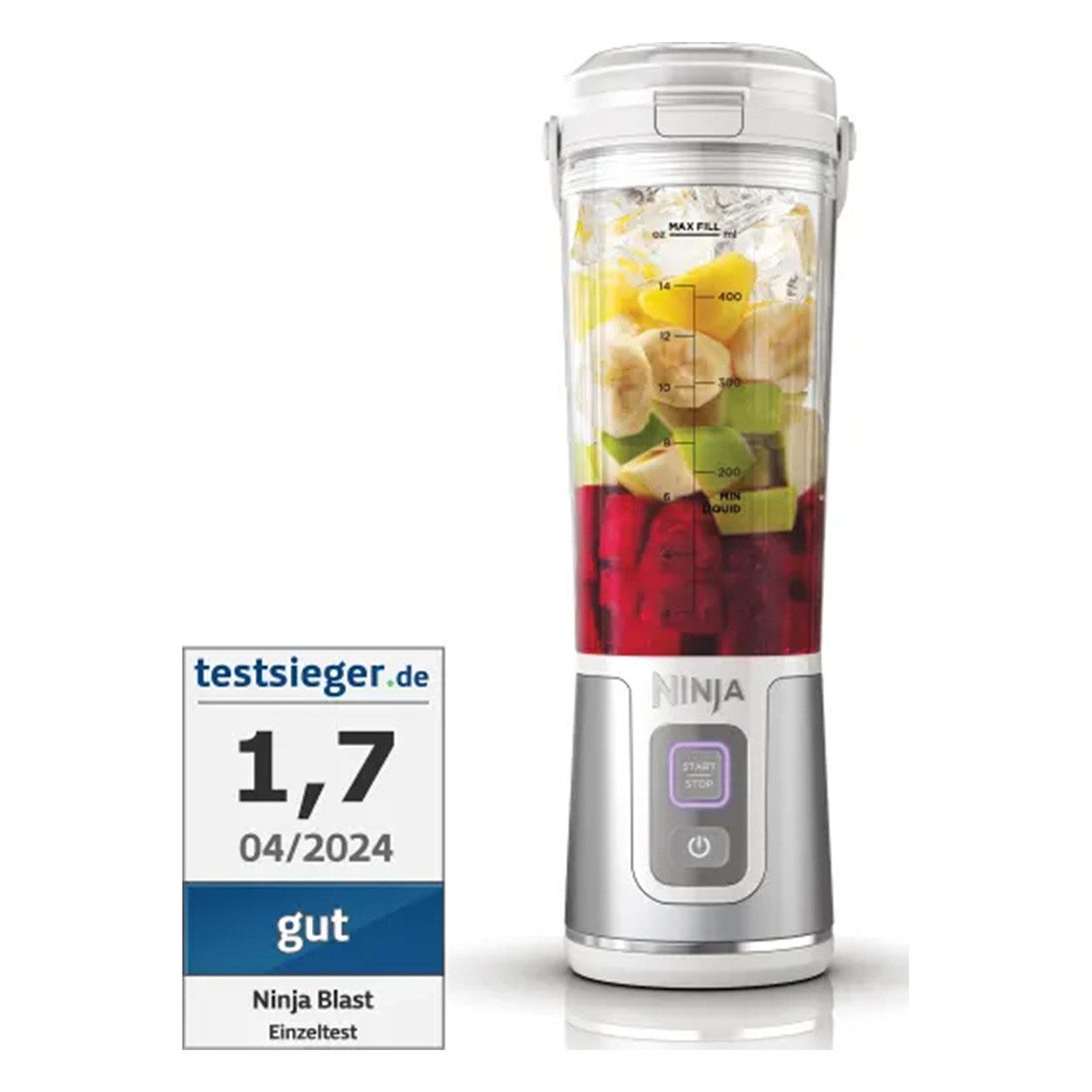 NINJA Standmixer Blast, 0 W, kabellos, tragbar & wiederaufladbar, 532 ml Kapazität