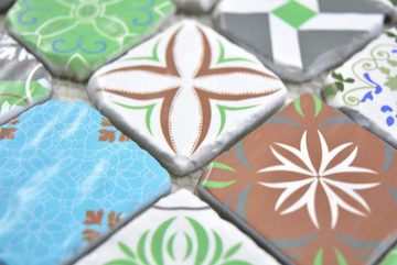 Mosani Mosaikfliesen Quadratisches Glasmosaik Crystal Mosaik mehrfarben matt