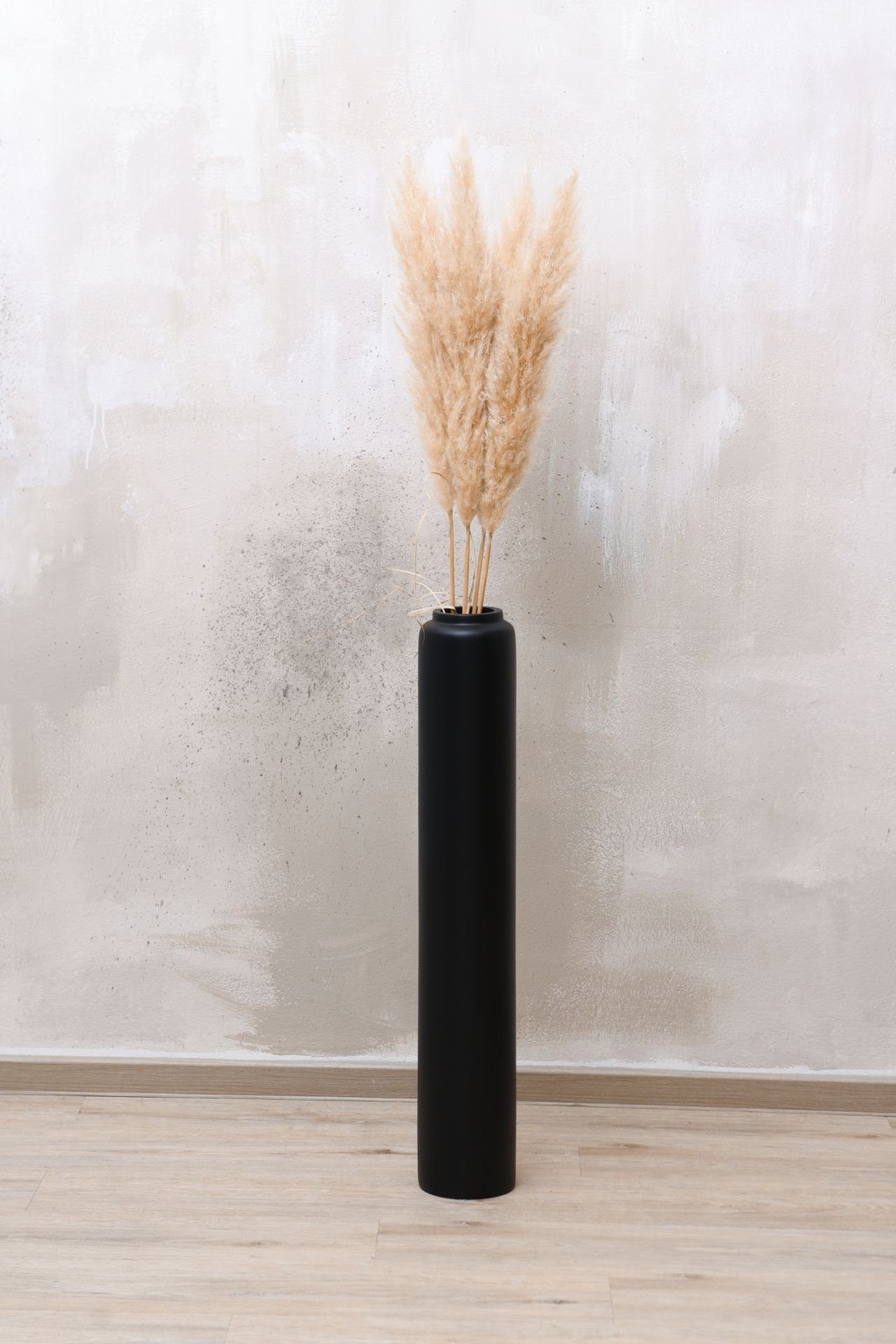 VIVANNO Bodenvase Fiberglas DIRETO Säule - Schwarz Matt (1 St), 14x80 cm – Bild 3 von 5