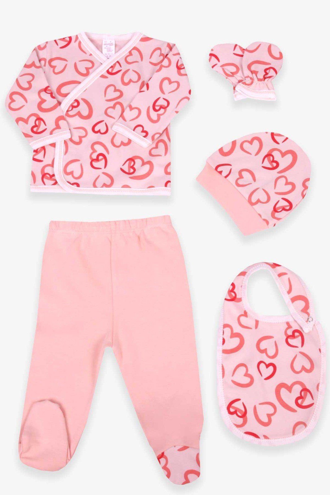 Breeze Neugeborenen-Geschenkset (10er Set, 5-tlg., Schal, Mütze, Hose, Body, Sabbertuch, tuch, Oberteil) 100% Baumwolle Pink