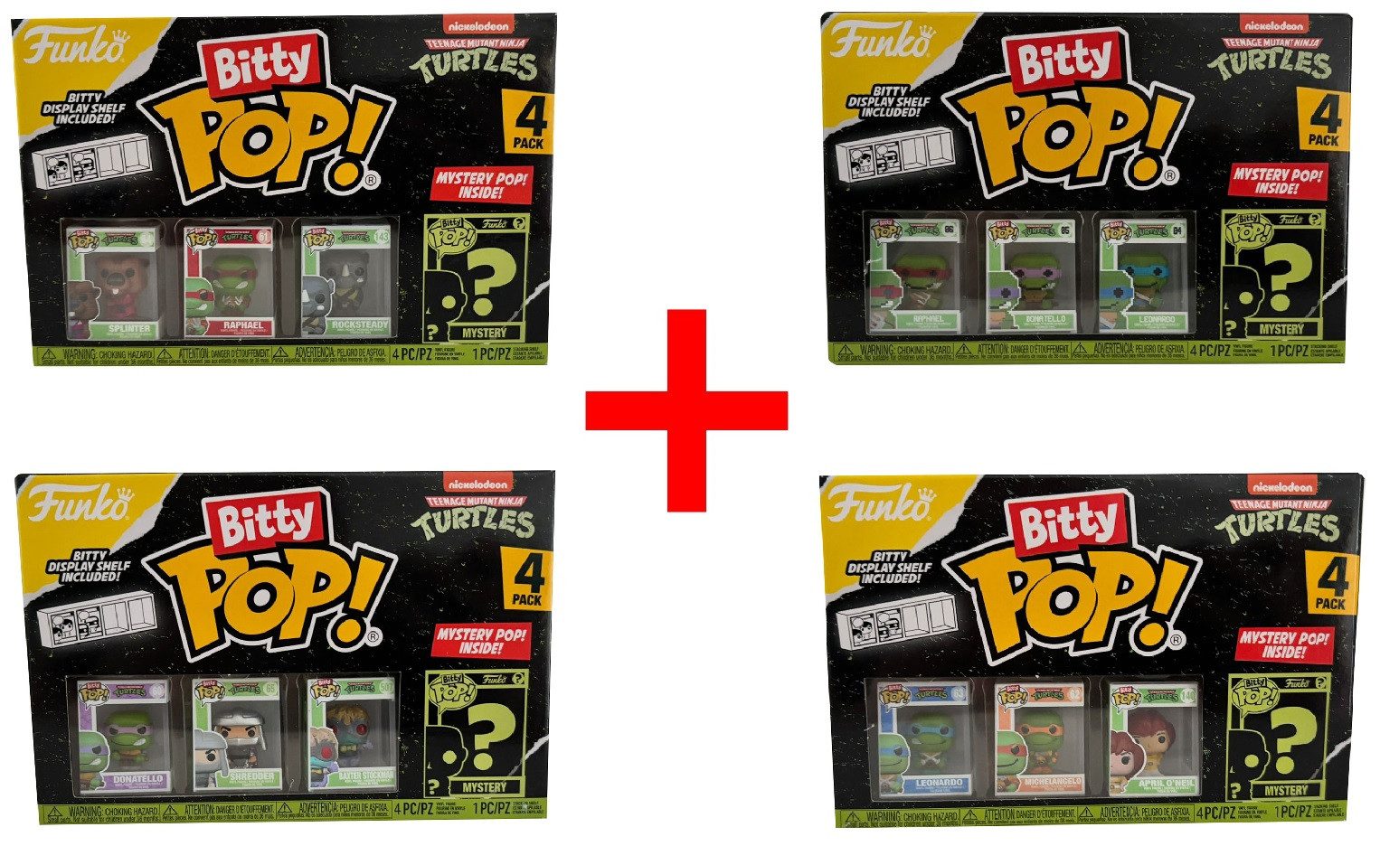 Nickelodeon Spielfigur Teenage Mutant Ninja Turtles Bitty Pop! 4x4er-Packs Actionfiguren