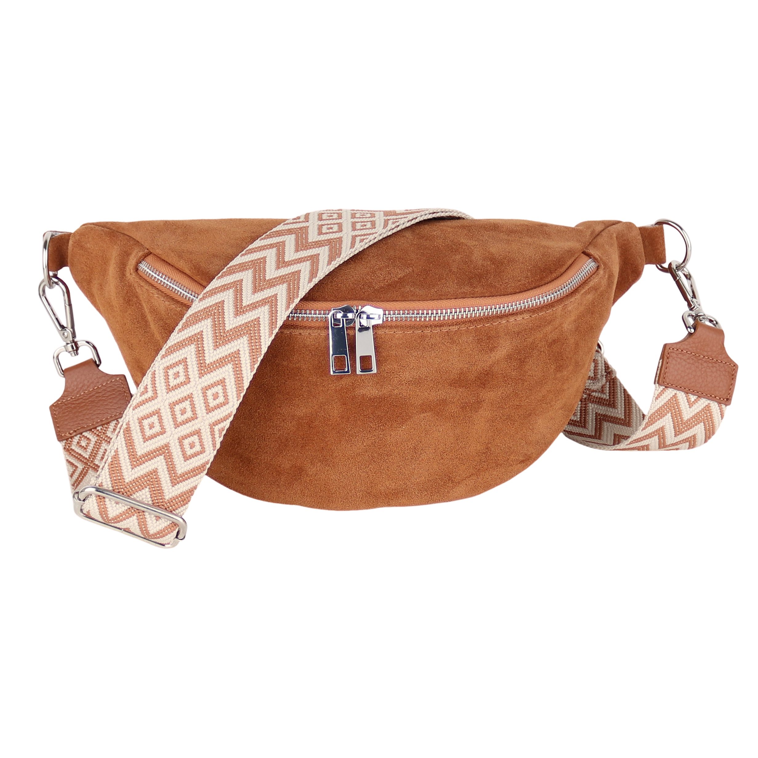 Bauchtasche Damen, Wildleder, Made in Italy, Umhängetasche; Brusttasche