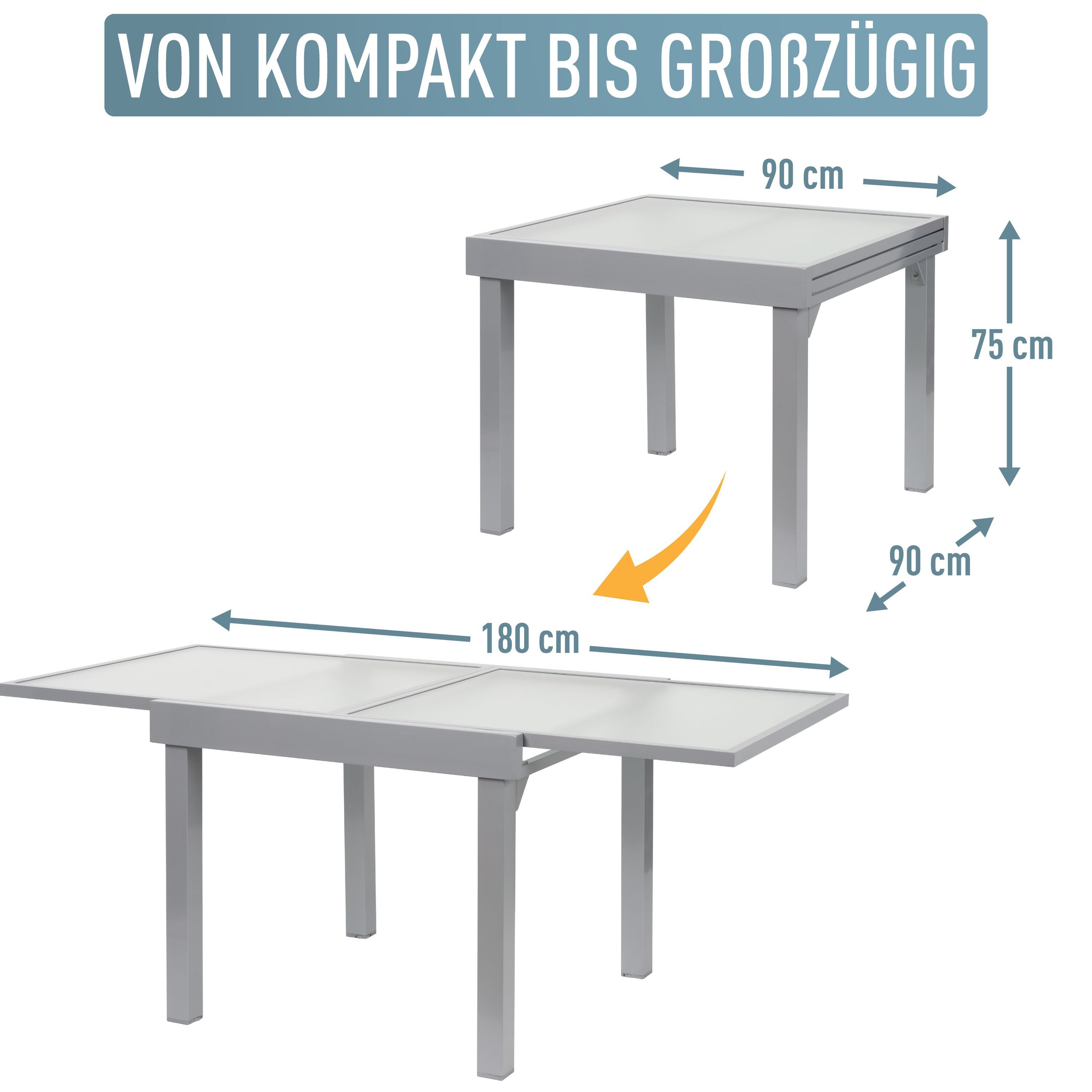 ib style Gartentisch Diplomat Quadro Ausziehtisch günstig online kaufen
