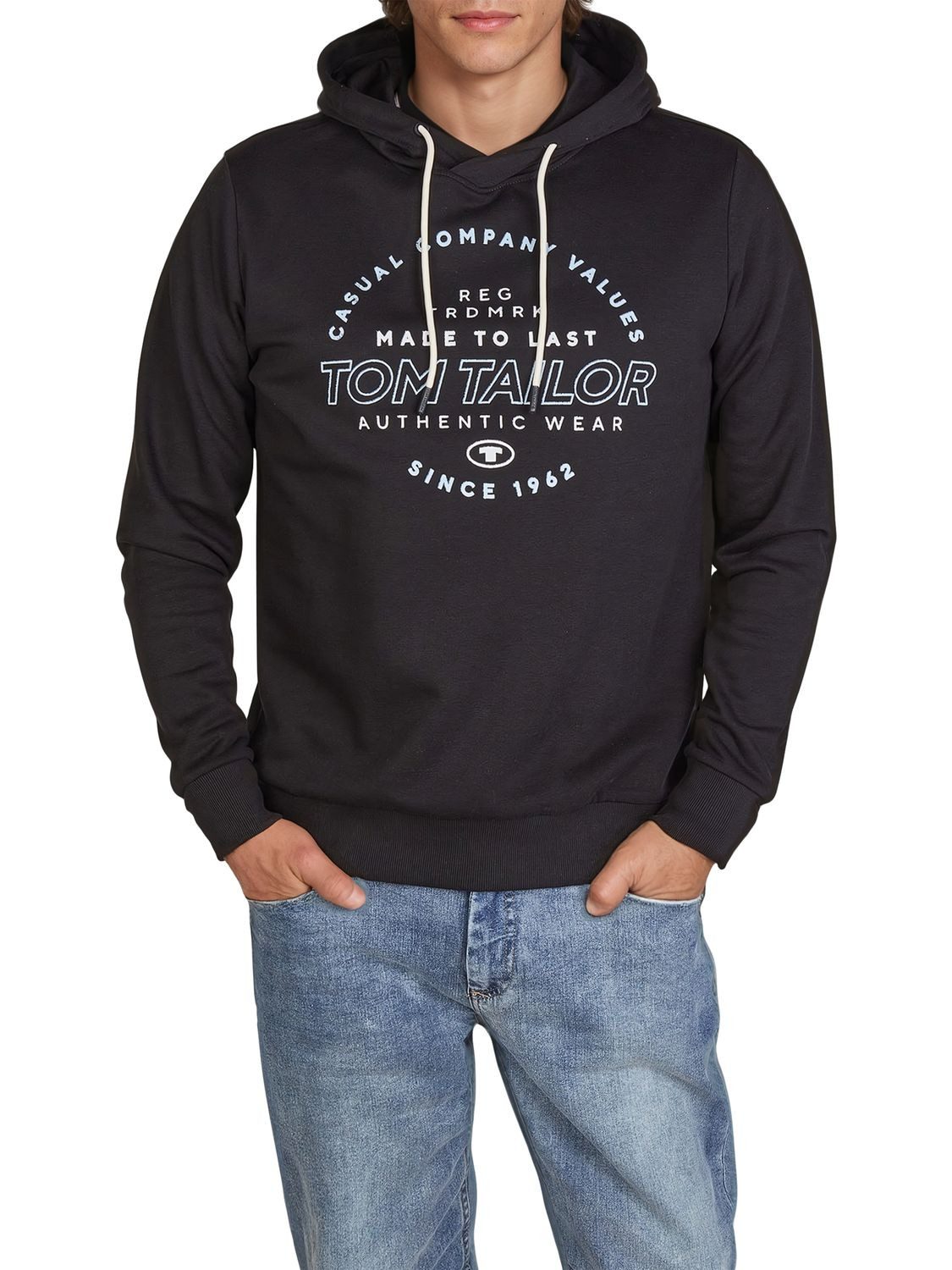 TOM TAILOR Kapuzenpullover Herren Printed Hoodie Regular Fit Streetware Sweatshirt mit Kapuze