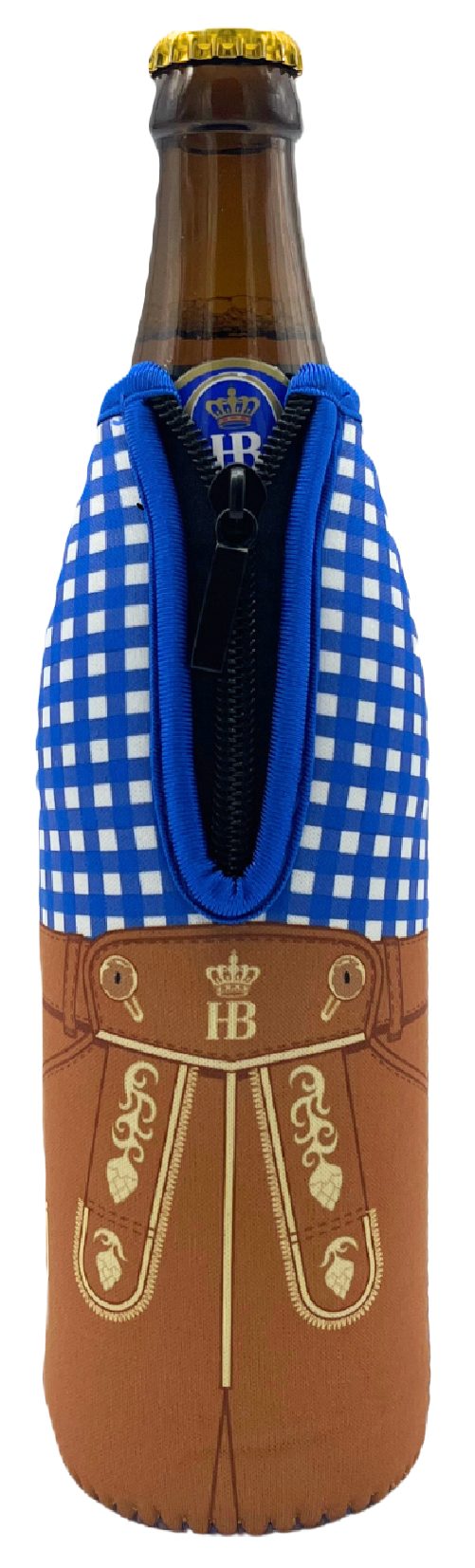 Hofbräuhaus München Kühlmanschette HB Bierkühler Lederhose, Hält kühl durch Neopren