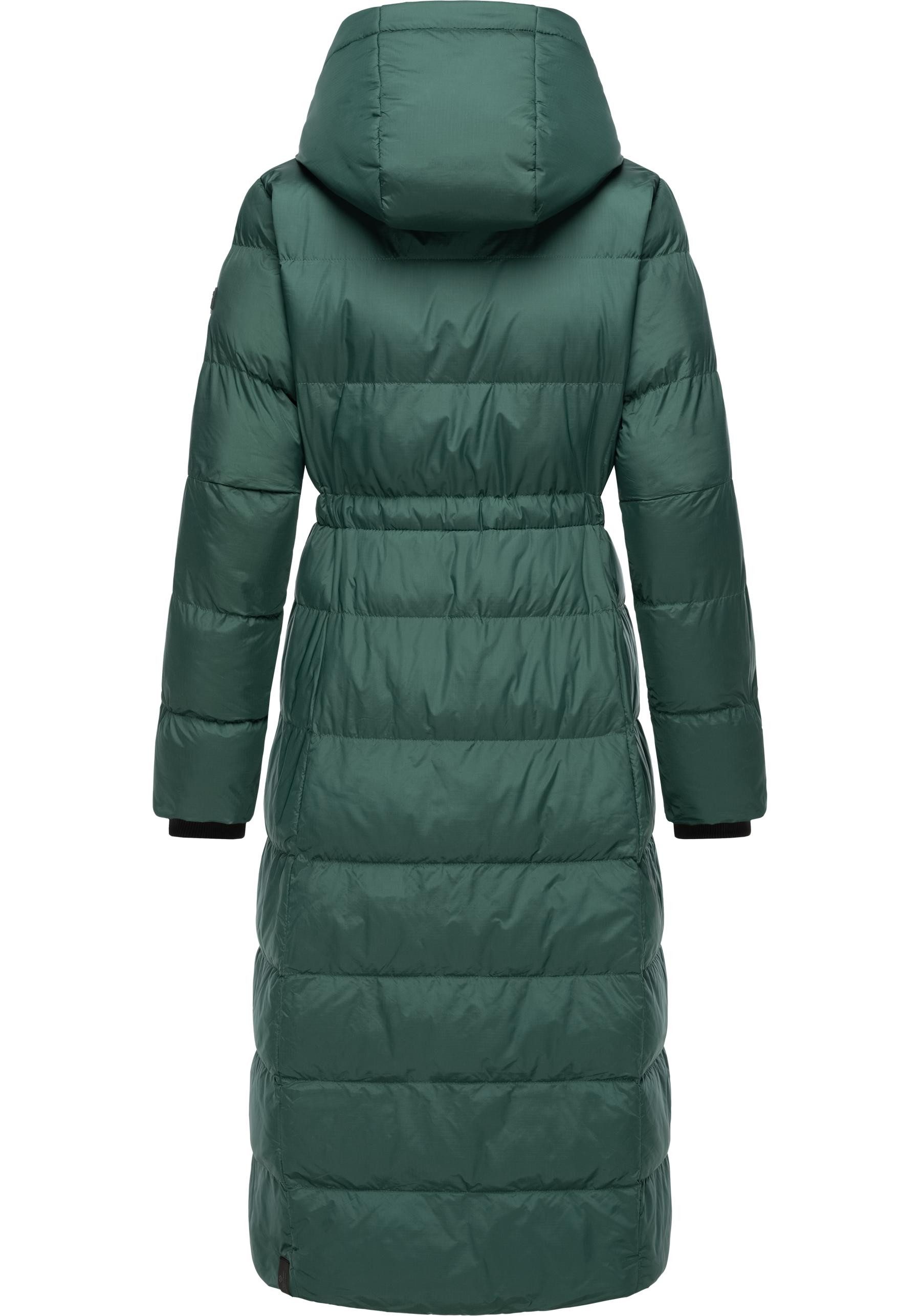 Ragwear Steppmantel Niara Long Gesteppter langer Damen Mantel mit Bindeband