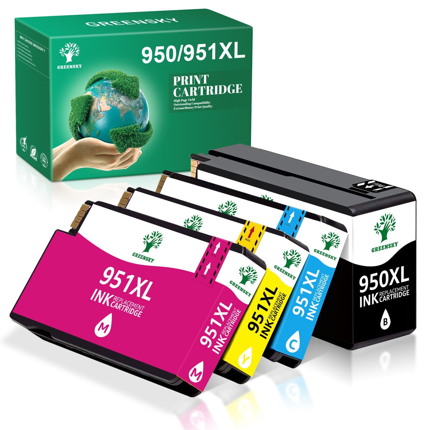 Greensky ersetzt für HP 950 XL 951XL Multipack Tintenpatrone (4-tlg)