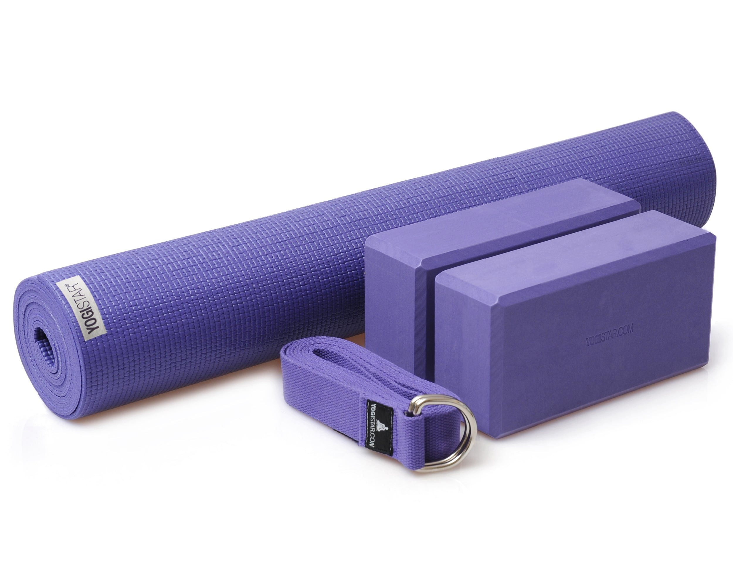 Yogistar Yogamatte Yoga-Set kick it - two (Yogamatte + 2x Yogablock + Yogagurt) (Yogamatte, Yogablock, Yogagurt, 4-St., Yogamatte, Yogablock, Yogagurt), Yoga-Set: Matte, 2 Blöcke, Gurt – ideal für Einsteiger & Profis