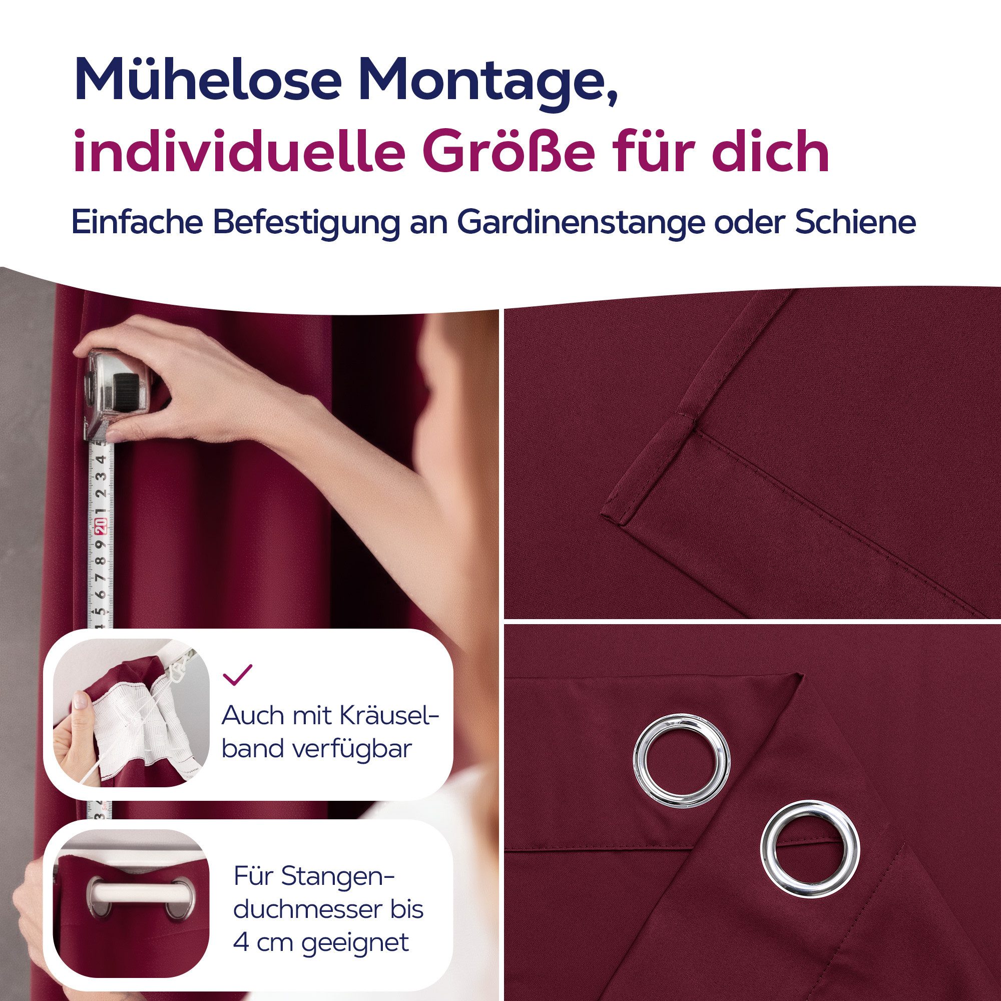Beautex Verdunkelungsvorhang mit Ösen Vorhang, Gardine blickdicht abdunkelnd (1 St), Ösen, verdunkelnd, Blackout, blickdicht, waschbar, Ösenaufhängung, Farbwahl – Bild 5 von 5