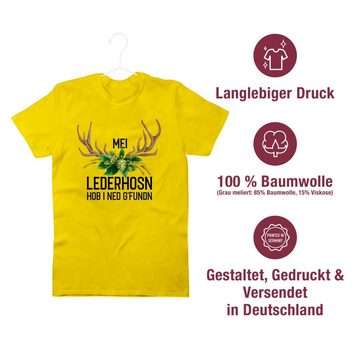 Shirtracer T-Shirt Mei Lederhosn hob i ned g'fundn - Hirschgeweih Weizen und Hopfen Mode für Oktoberfest Herren