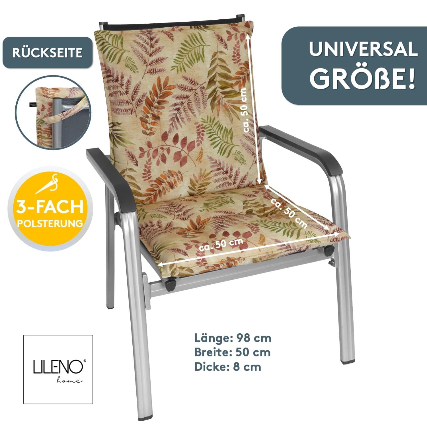 LILENO HOME Polsterauflage Gartenstuhl Niedriglehner Auflage, günstig online kaufen