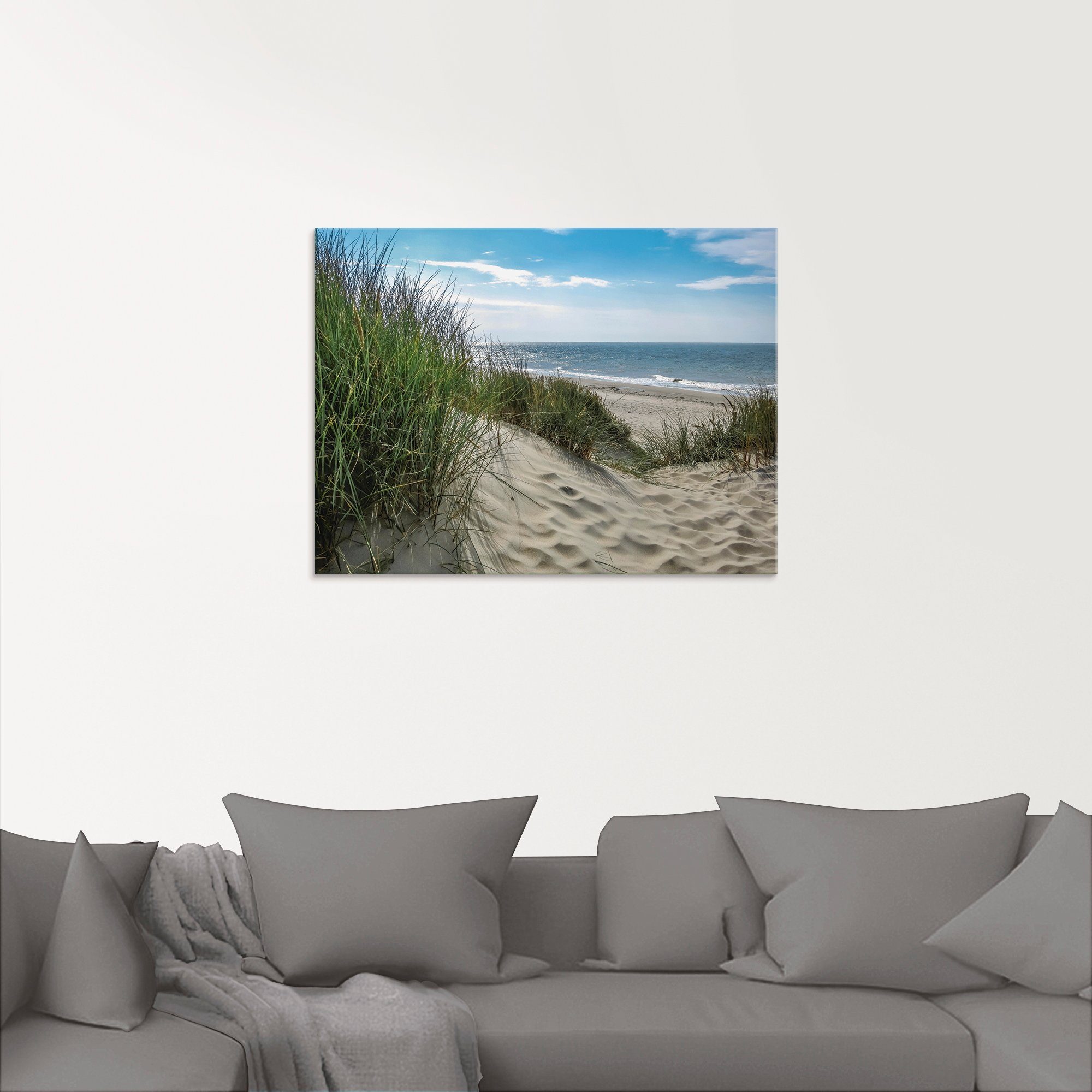 an Glasbild der Dünenlandschaft verschiedenen St), Nordsee, Sommer Artland (1 im in Strand Größen