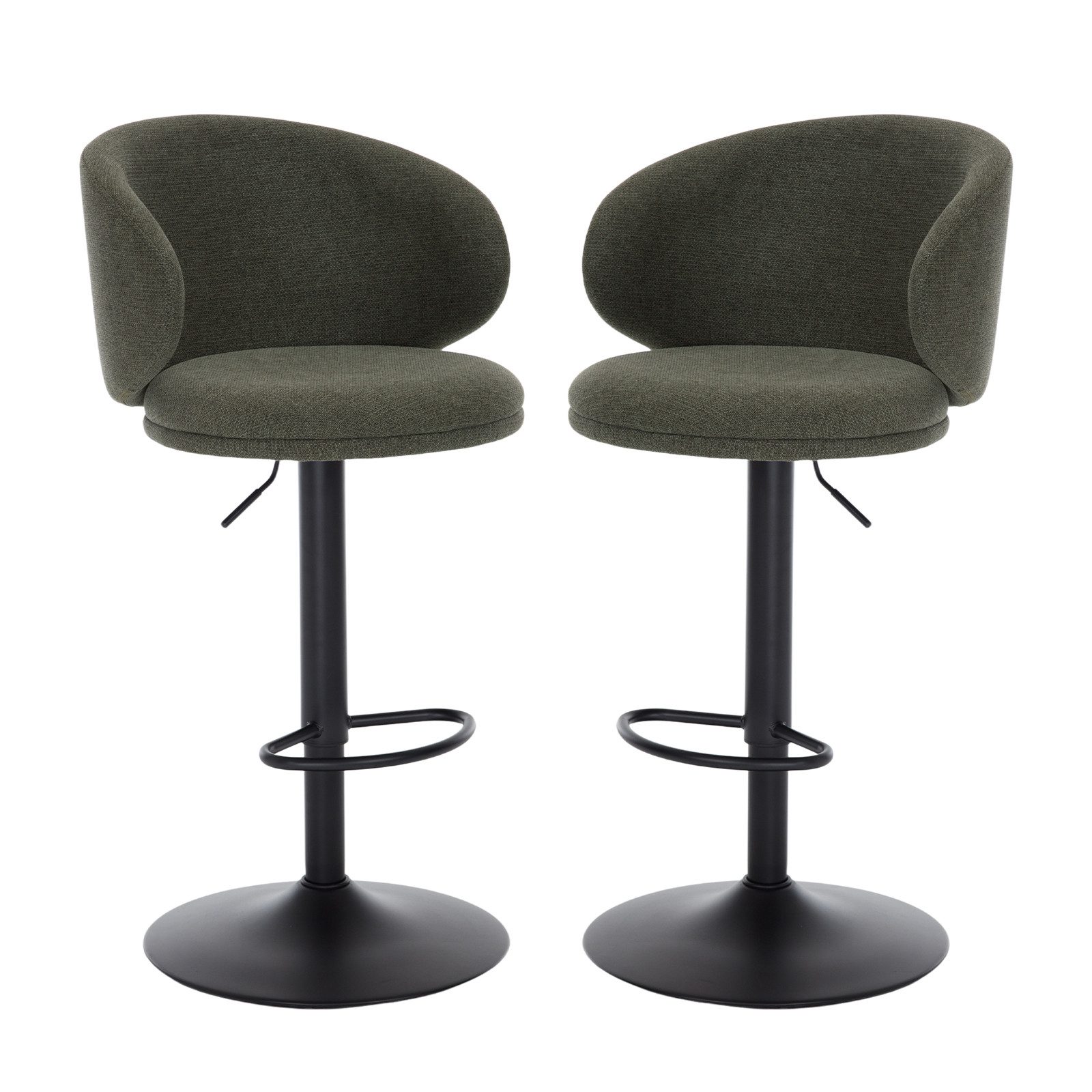 WAHSON OFFICE CHAIRS Barhocker Leinen Tresenhocker Drehbar Höhenverstellbar Barstuhl mit Lehne (2 St)