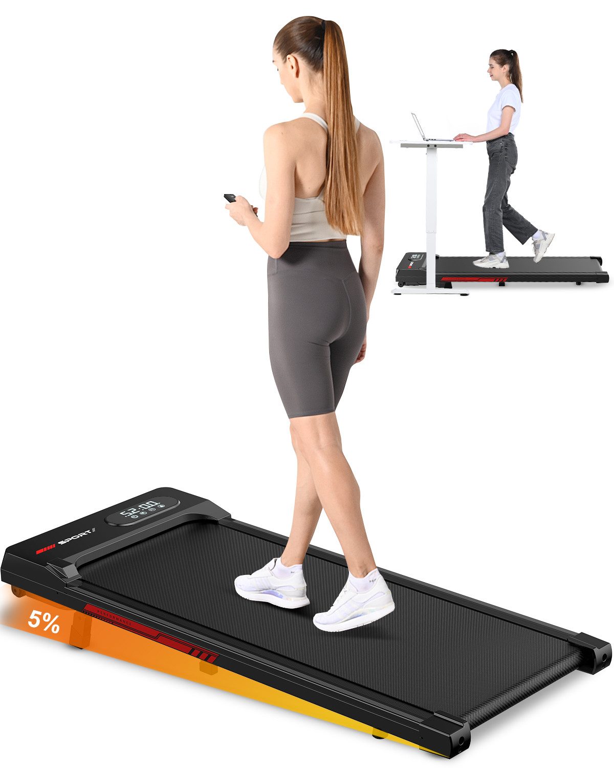 Laufband Klappbare Laufbänder 4 in 1 - Einstellbare Geschwindigkeit 1-8 km/h