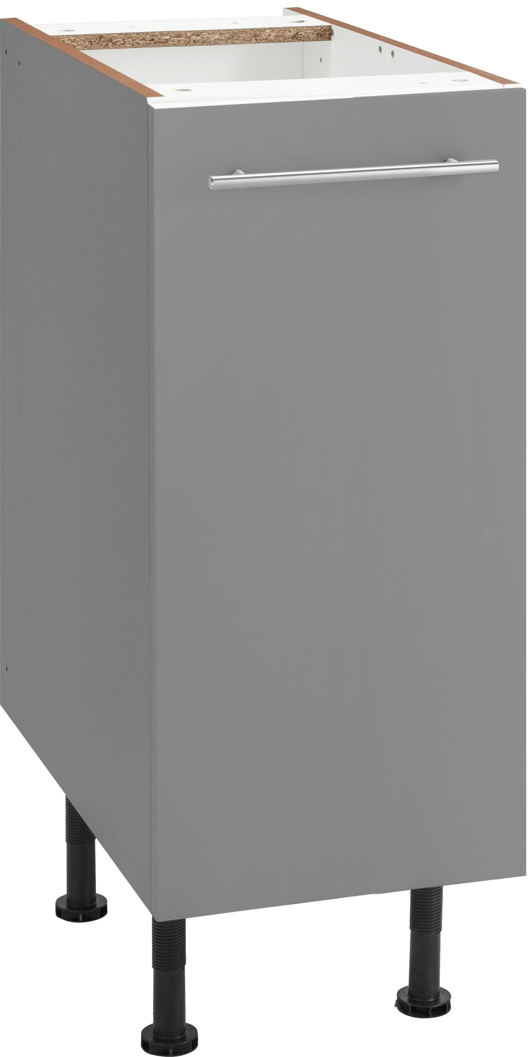 OPTIFIT Unterschrank Bern 30 cm breit, mit 1 Tür mit höhenverstellbaren Füßen, mit Metallgriff basaltgrau/basaltgrau