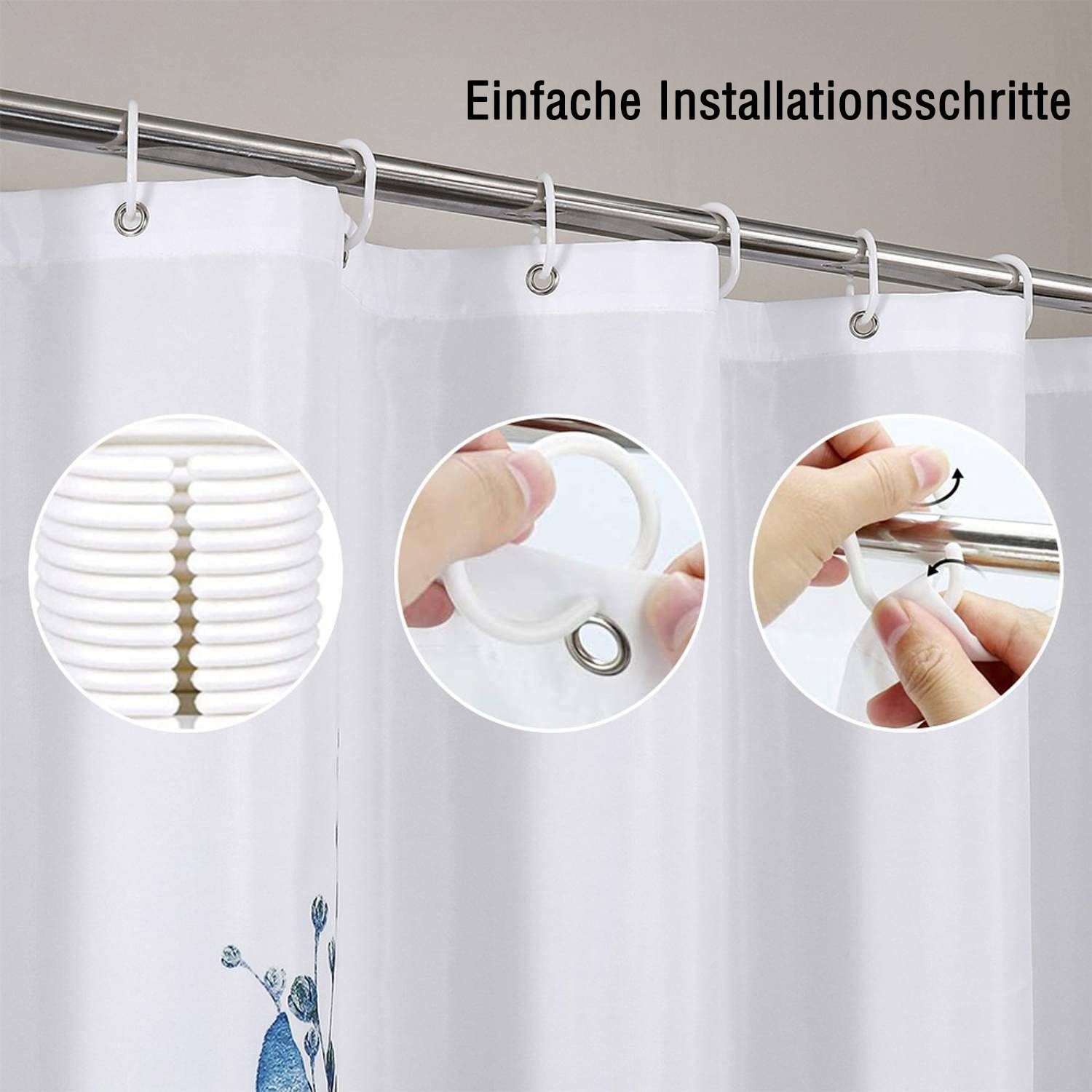 BYSURE Duschvorhang Breite 180 cm, Polyester günstig online kaufen