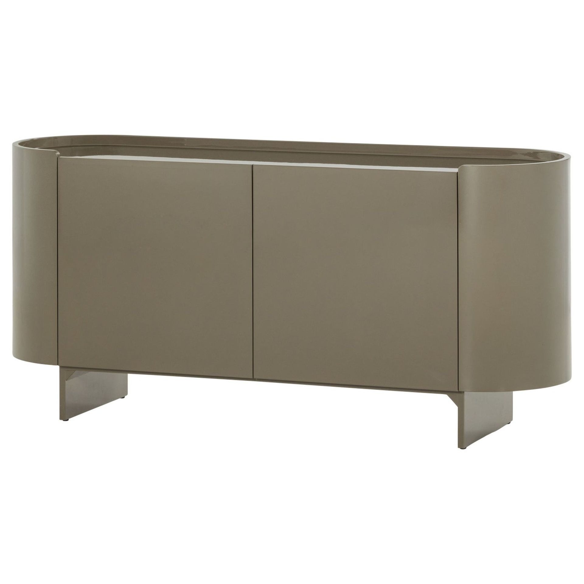 WOOOD Kommode Retro Sideboard Liora Hochglanz Grün Oval