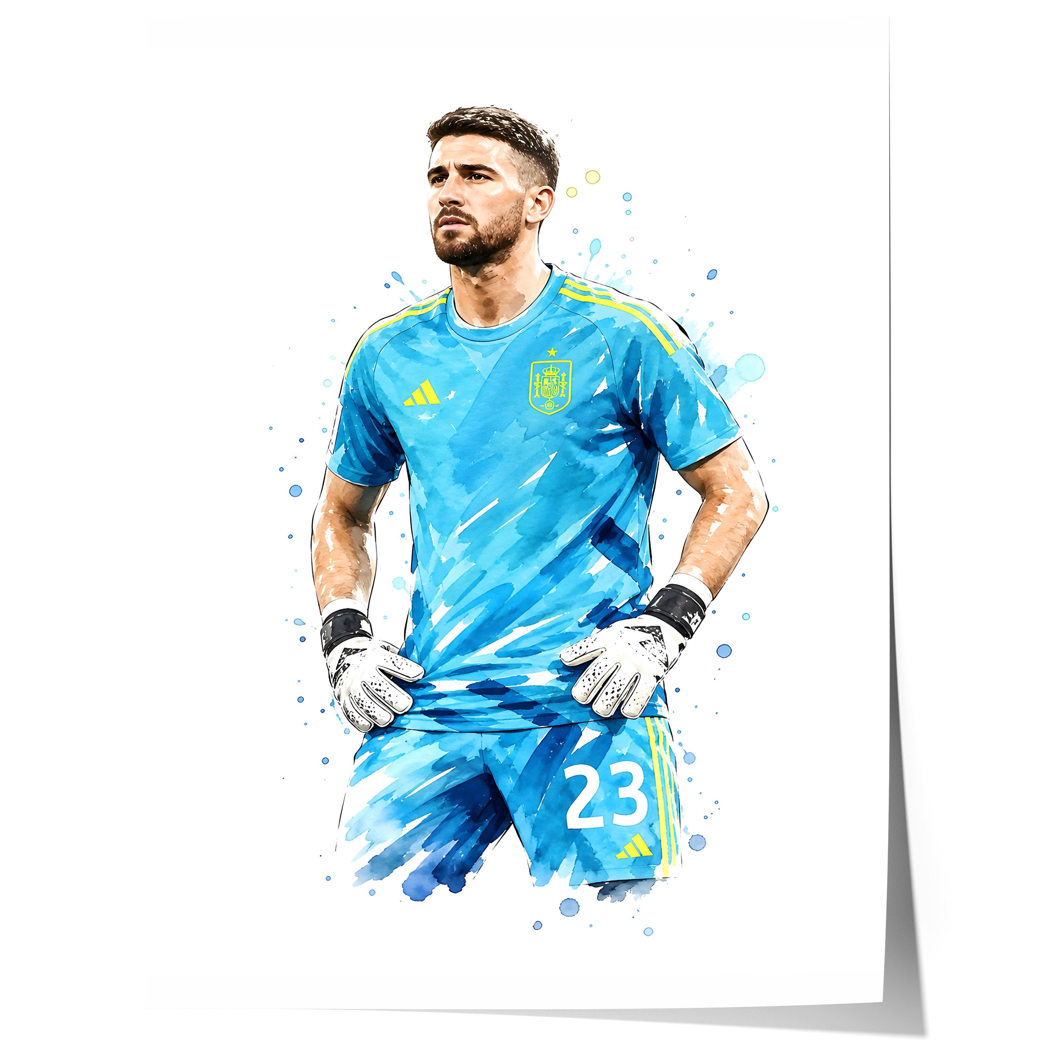 JUSTGOODMOOD Poster Spanien Fussball Geschenkidee Aquarell Sport Wandbild Deko Print ohne, (1 St)
