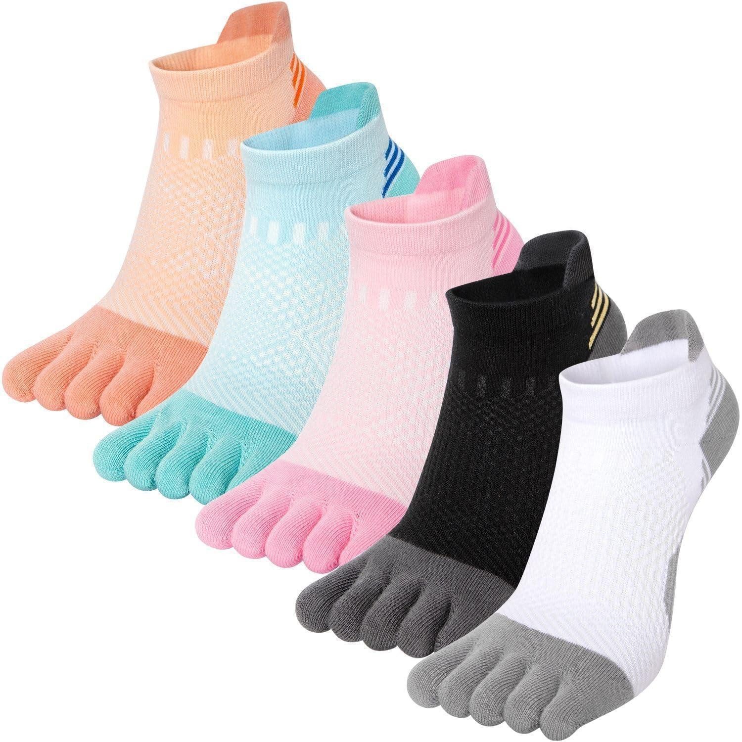 LuxusKollektion Zehensocken Damen Zehensocken 5 Paar Mehrfarbig 35-39