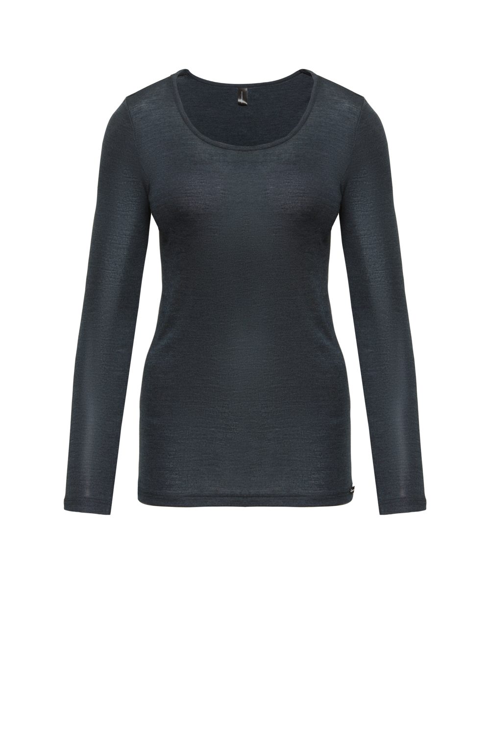 Langarmshirt aus Merinowolle und Seide