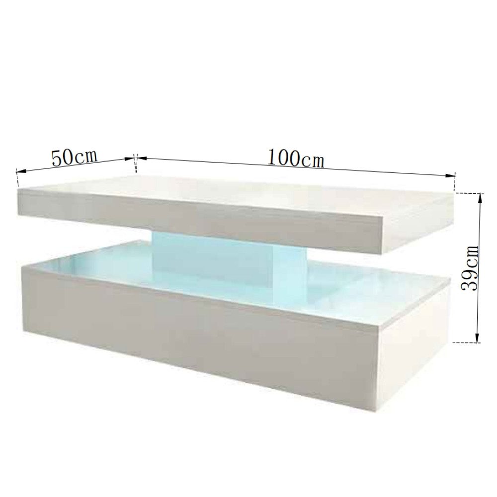 JYMTOM Couchtisch Moderner Weißer Hochglanz-Couchtisch, Rechteckiger Beiste günstig online kaufen