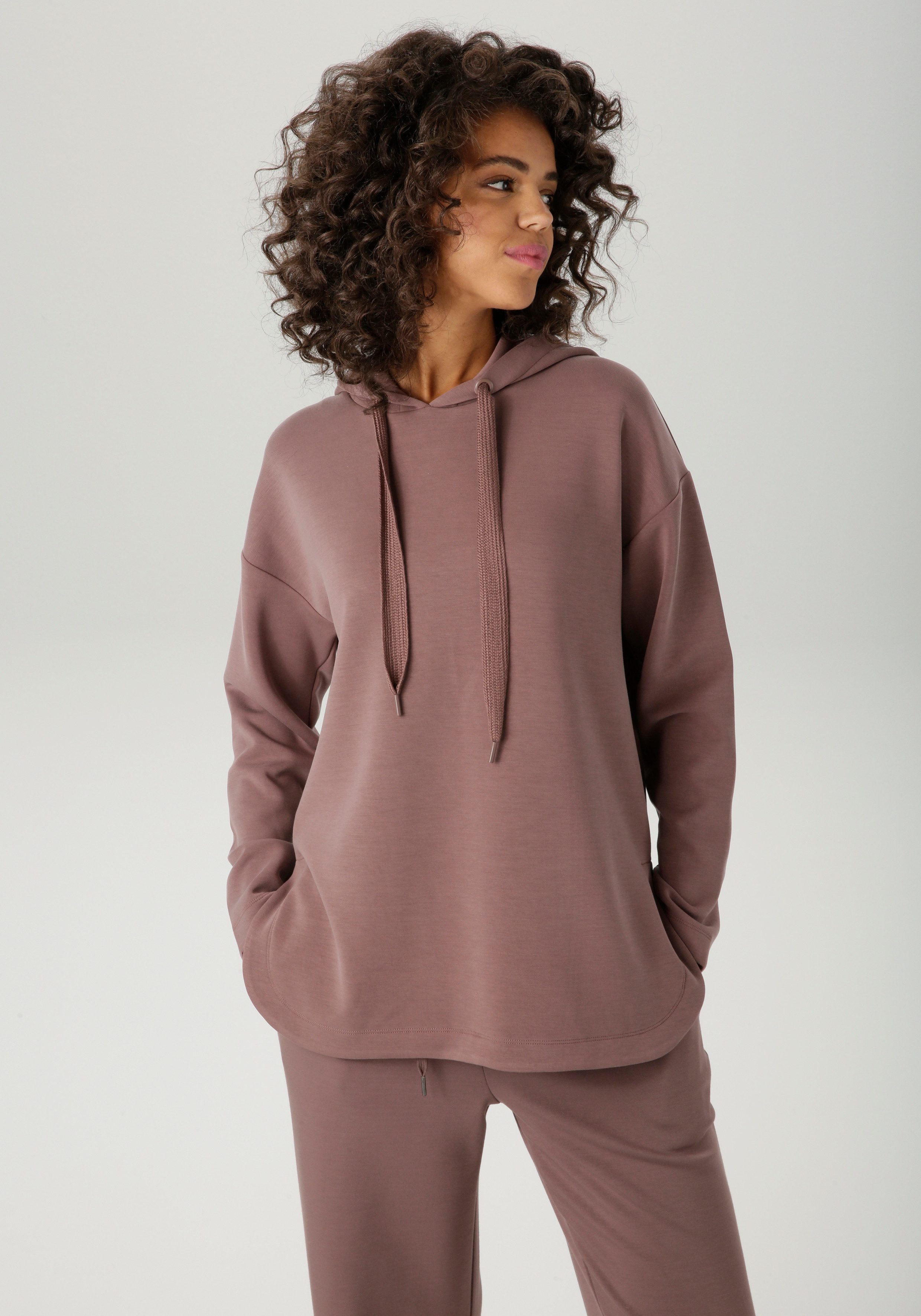Aniston CASUAL Sweatshirt mit Bindeband an der Kapuze - NEUE KOLLEKTION