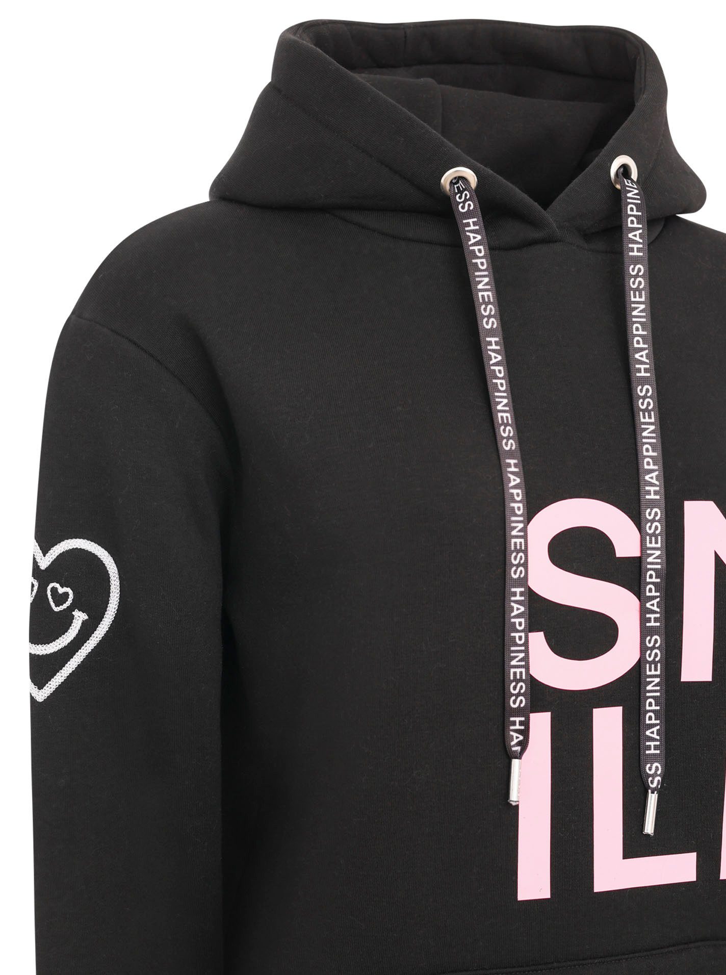 Zwillingsherz Hoodie "Alissa" Langarm, Kapuze, Neon-Details, Kordelzug, Frontprint, Kängurutasche – Bild 5 von 5