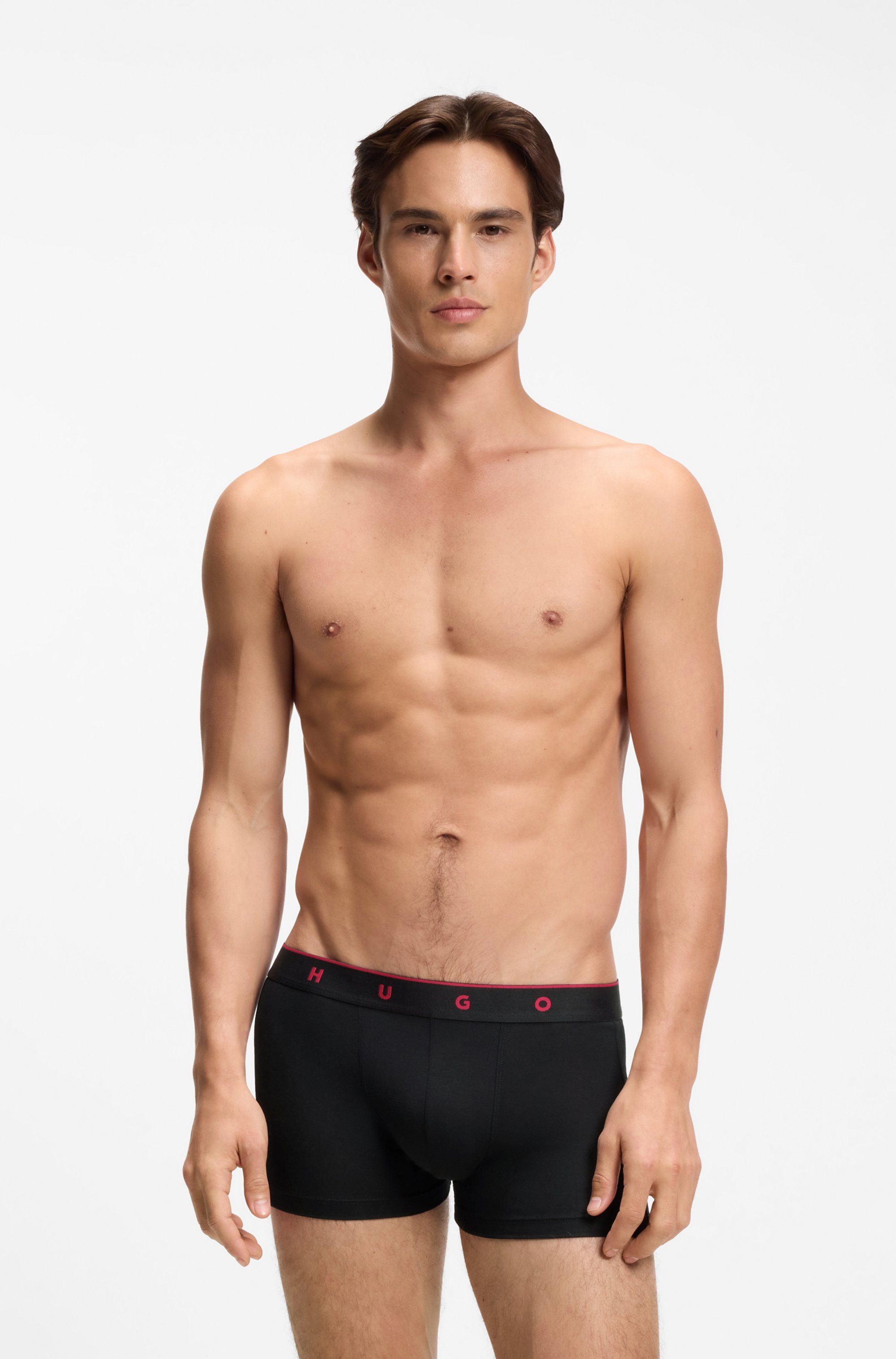 HUGO Trunk TRIPLET TITAN (3-St) aus Jacquard mit außenliegendem Bund