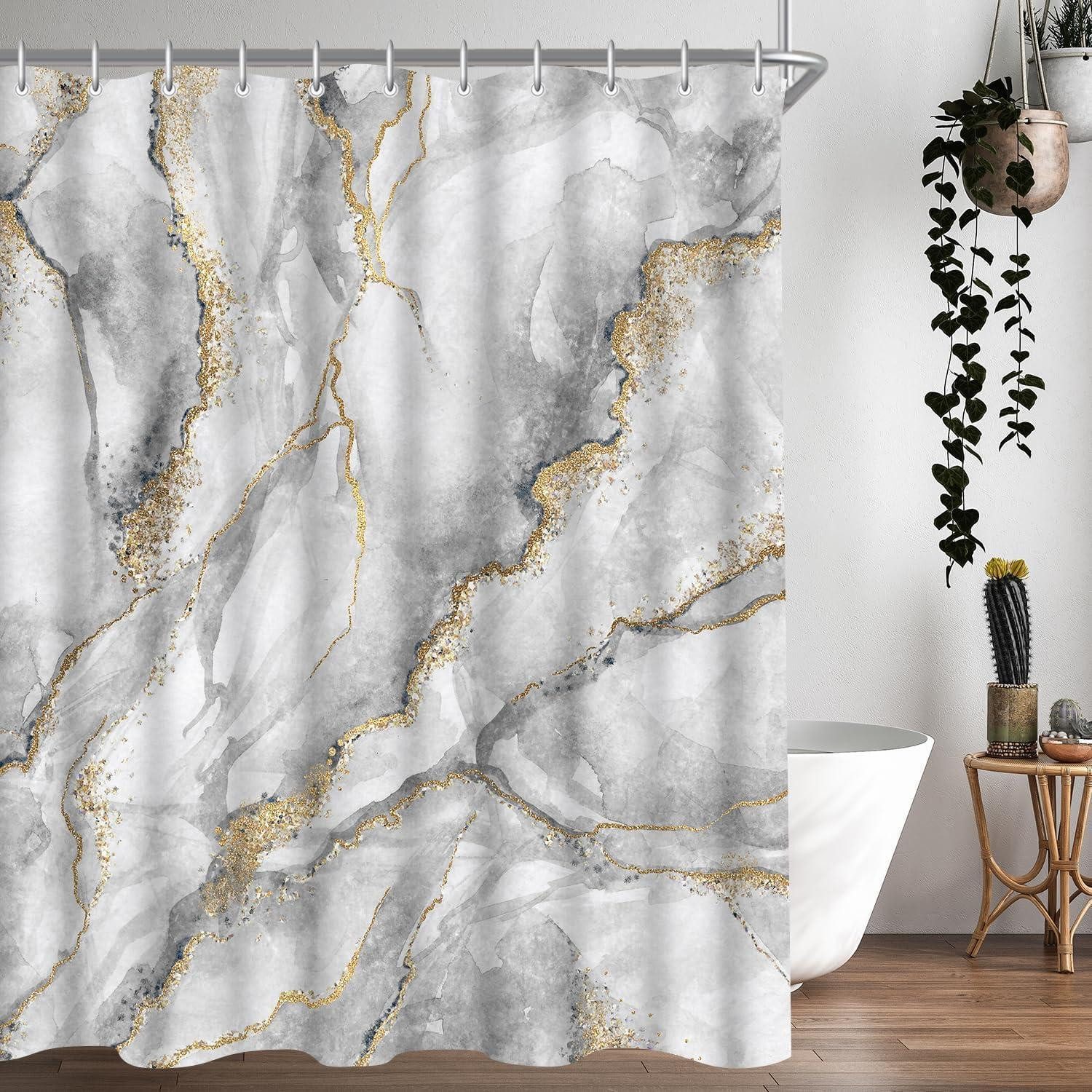 LuxusKollektion Duschvorhang Duschvorhang Marmor 150x200cm Antischimmel Textil mit Ösen