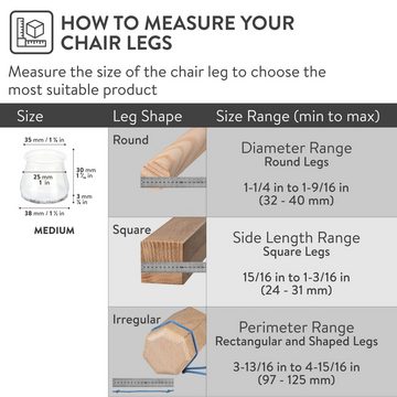 Aneaseit Stuhlsocke Transparent Silicone Chair Leg Caps, 38mm, 16-Pack - Leg Protection, Silikon Stuhlbeinkappen, 38 mm, 16 Stück, transparent