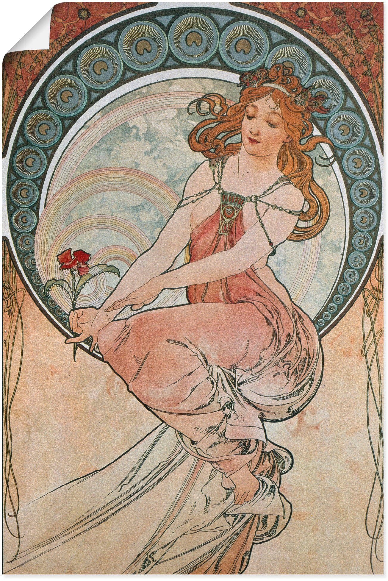 Artland Wandbild Vier Poster Alubild, versch. Die Malerei. oder Künste: (1 St), Wandaufkleber 1898, Leinwandbild, Größen als Frau in
