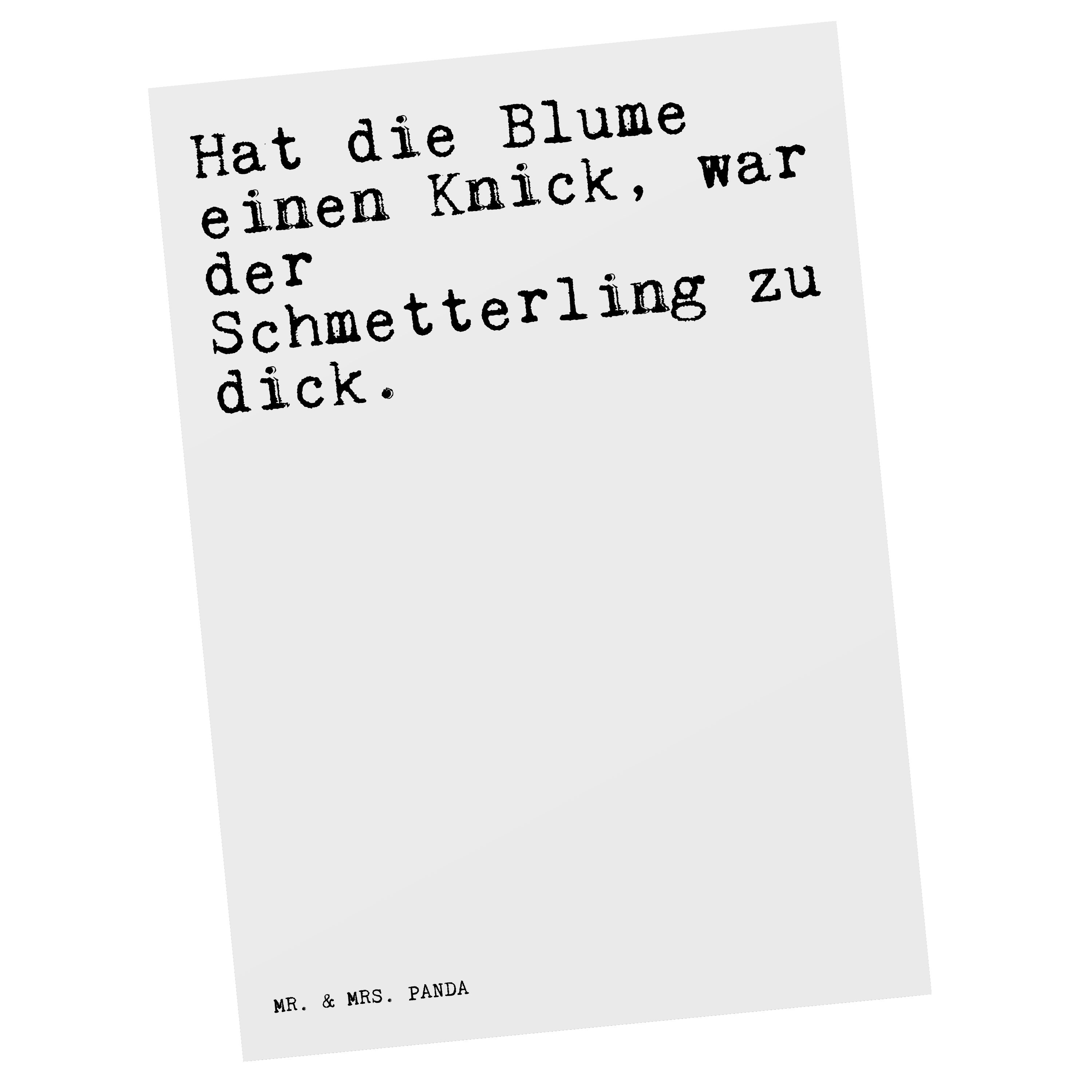Mr. & Mrs. Panda Postkarte »Hat die Blume einen... Weiß Geschenk