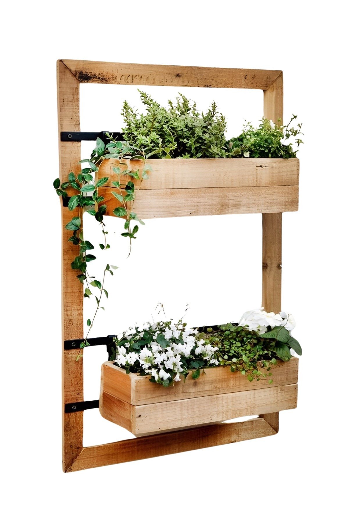 Dekoleidenschaft Blumenkasten "Industrial" aus Holz mit 2 Pflanzkästen, Pfl günstig online kaufen