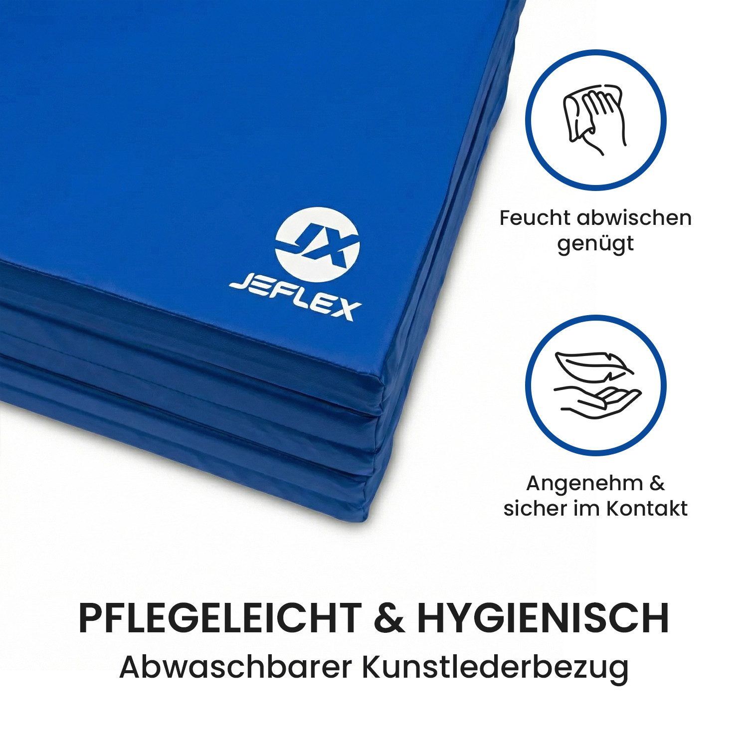 Jeflex Weichbodenmatte Jeflex Turnmatte klappbar 250 x 100 x 8 cm Fitness Weichbodenmatte, 250cm x 100cm x 8cm, Made in Germany