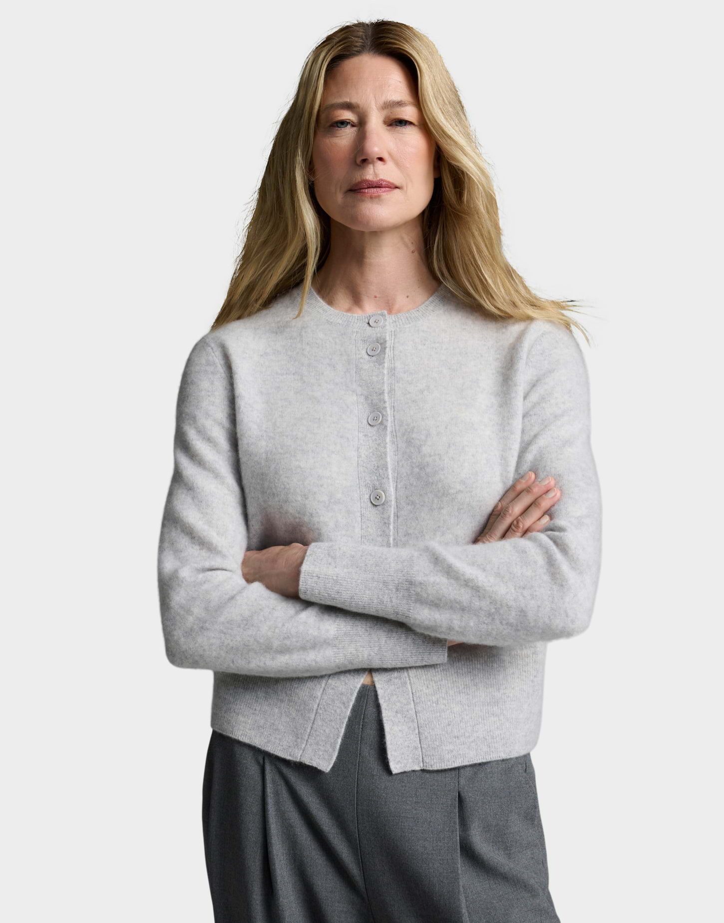 someday Strickjacke Telora aus reinem Kaschmir Leicht verkürzter, gerader Schnitt mit gebürsteter Oberfläche