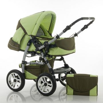 babies-on-wheels Kombi-Kinderwagen Flash 3 in 1 mit Sportsitz, Autositz und Zubehör in 18 Farben