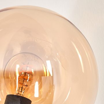 hofstein Stehlampe Stehlampe aus Metall/Glas in Schwarz/Bernstein, ohne Leuchtmittel, Leuchte mit Glasschirmen(15cm), 168cm, 6 x E14, ohne Leuchtmittel