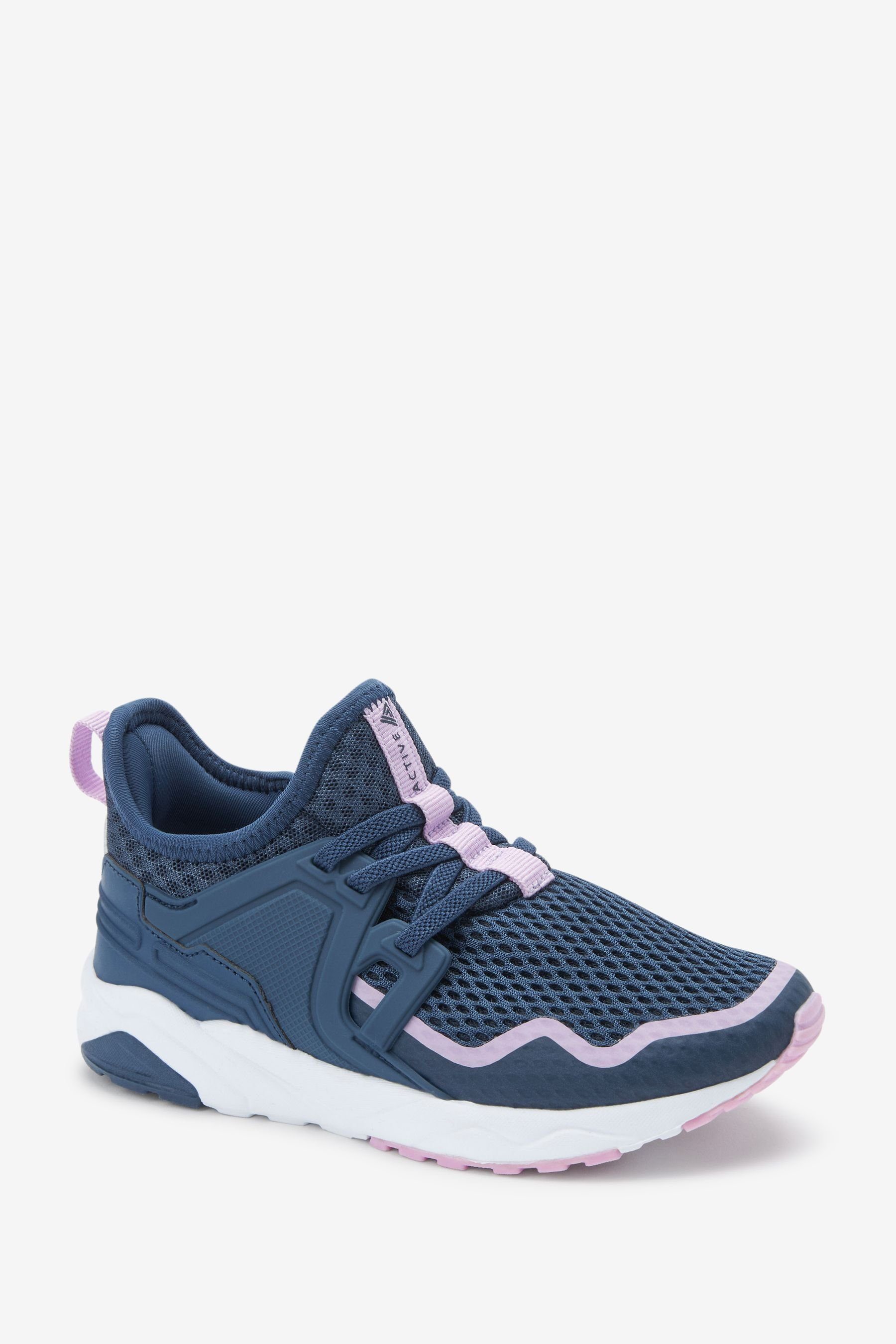 Sneaker Purple (1-tlg) Blue/Lilac mit Navy Next Sportschuh Elastischer Schnürung