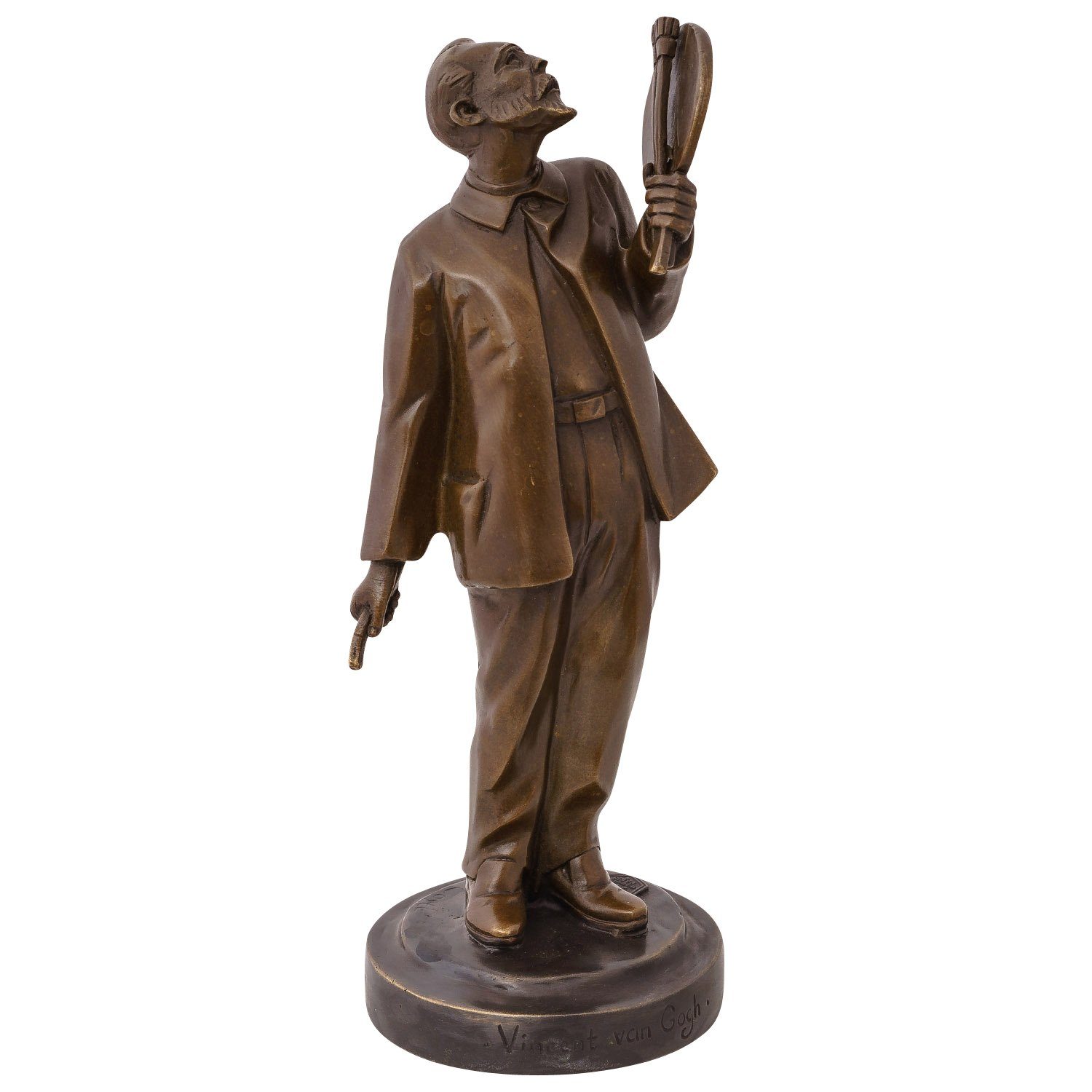 Aubaho Dekoobjekt Bronzeskulptur Vincent van Gogh nach Mendes da Costa Kopie Replik