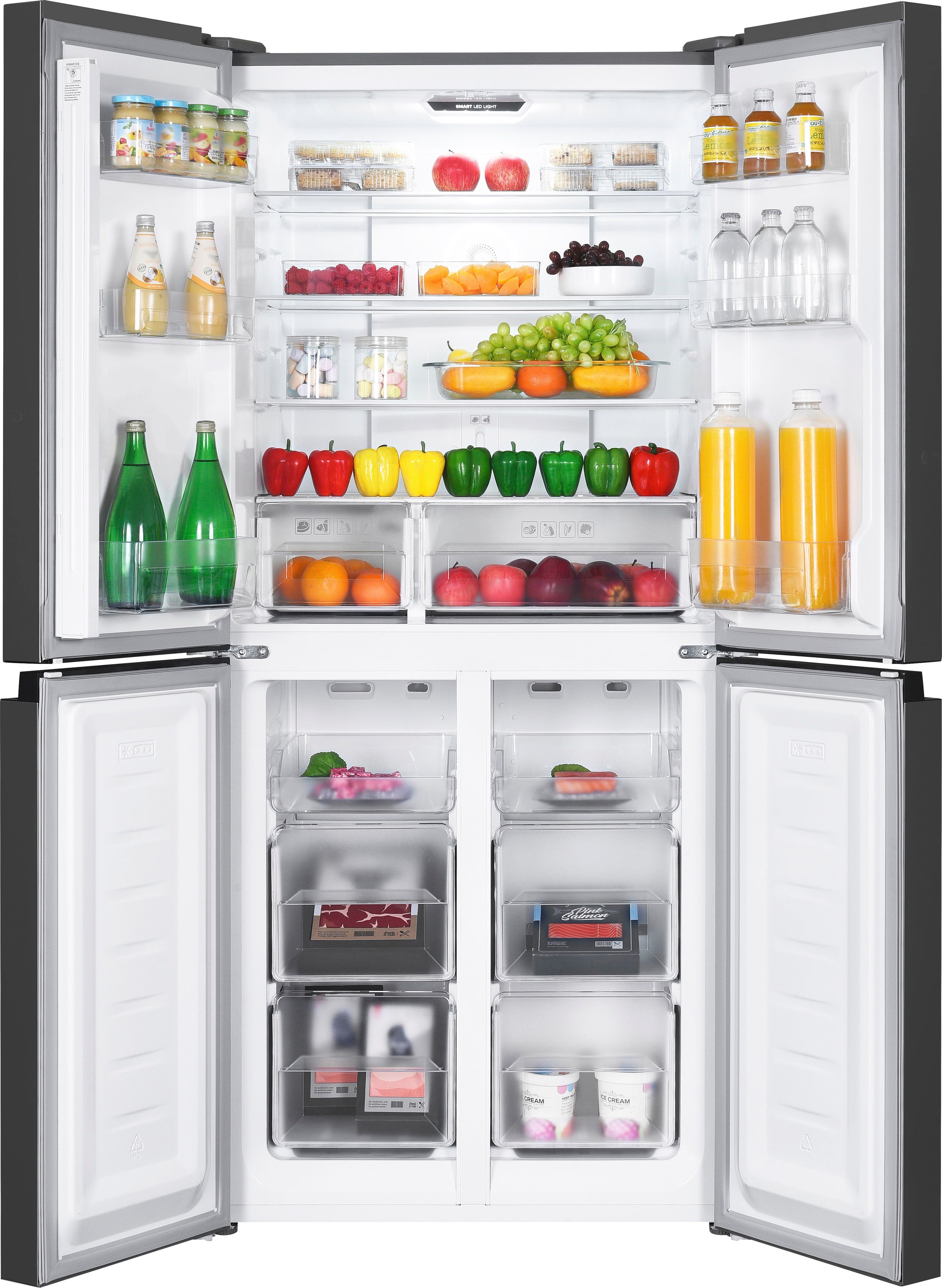 Hanseatic Multi Door HCDC18080CI, 180 cm hoch, 79 cm breit, NoFrost, Display, Türalarm