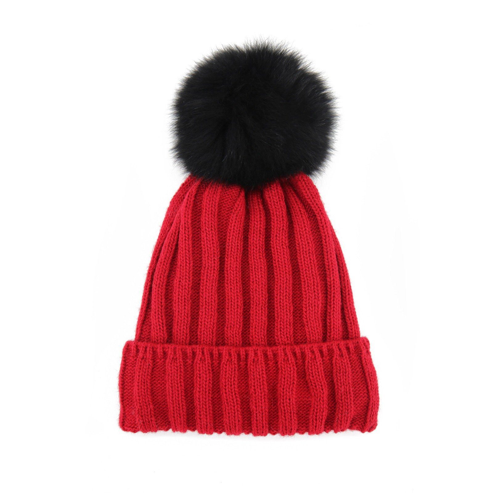 Hollert Bommelmütze Strickmütze Fee mit Fellbommel Fleece Rot günstig online kaufen